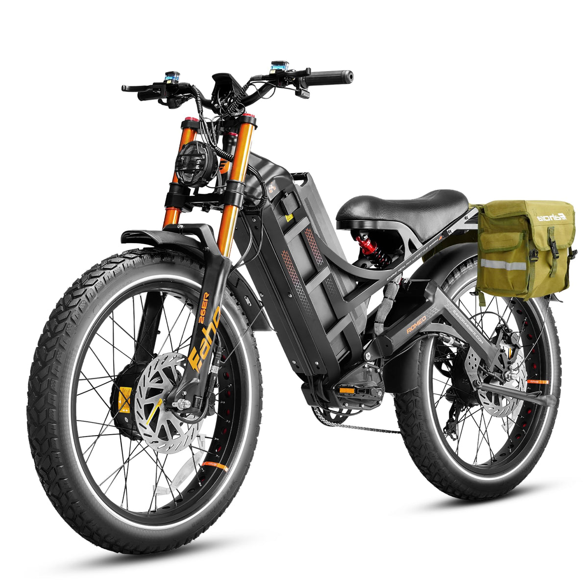 EAhora Romeo Pro III electric bike front view with rear rack