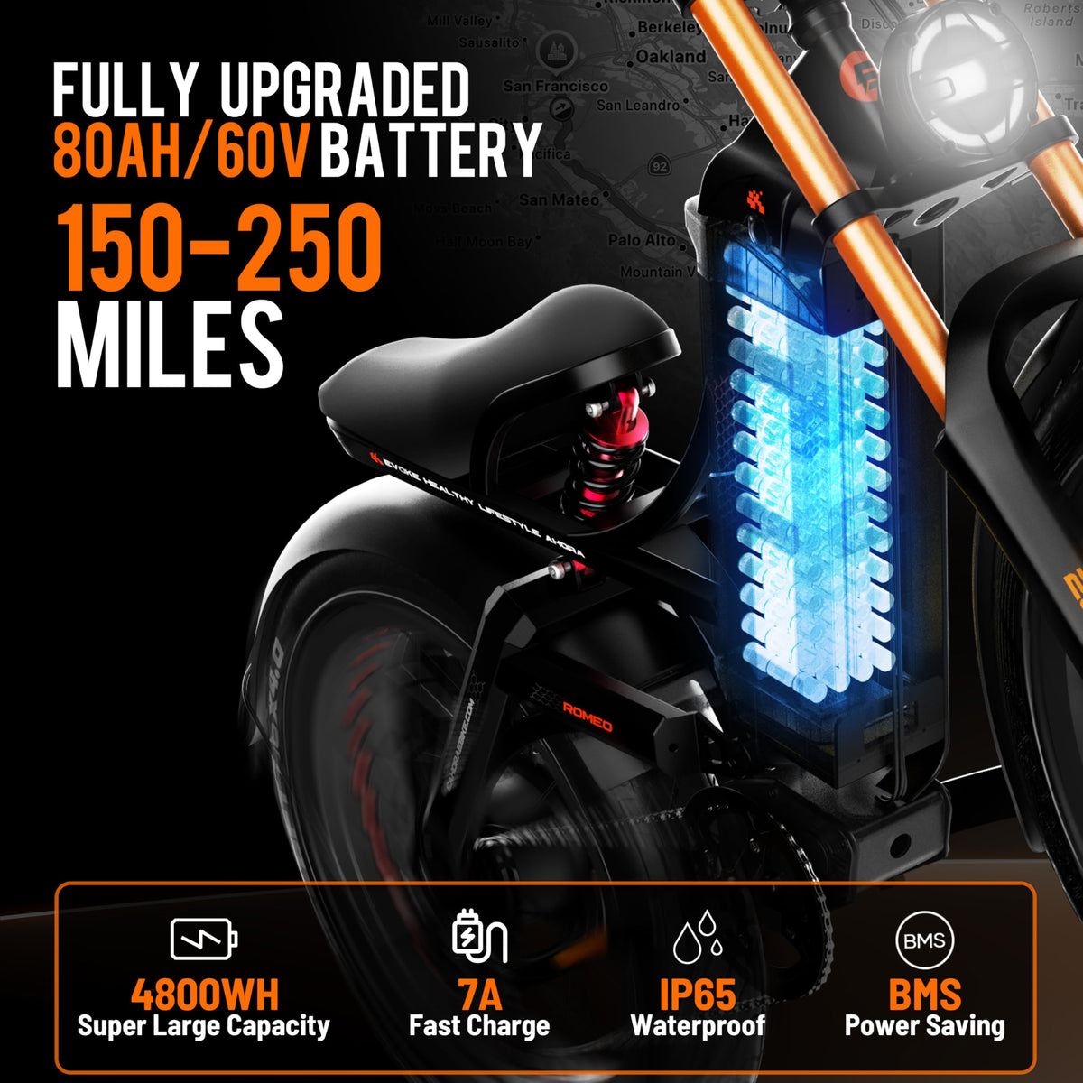 EAhora Romeo Pro III electric bike with rear pannier bag