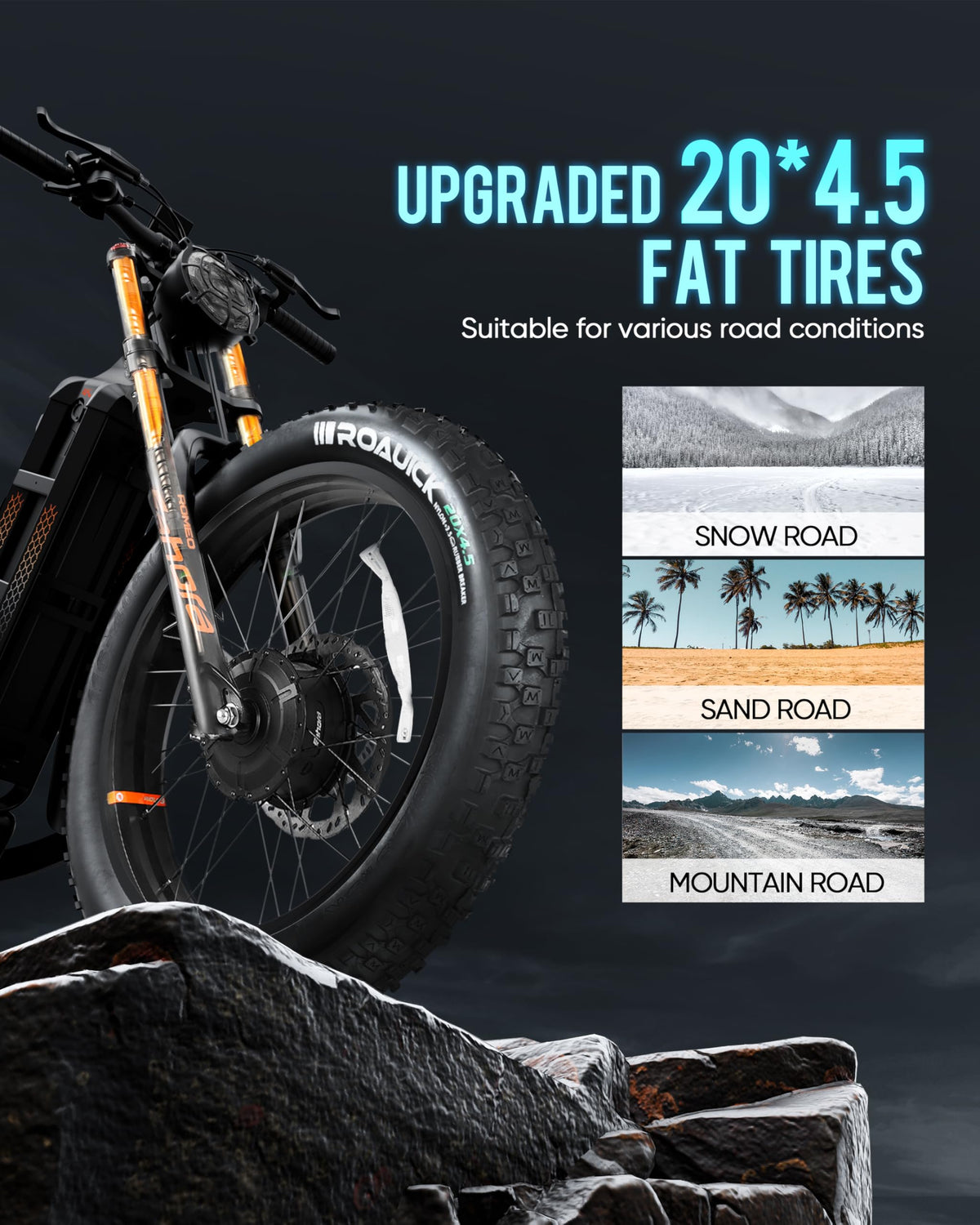 Eahora Romeo Pro urban riding pose for long range fat tire e-bike