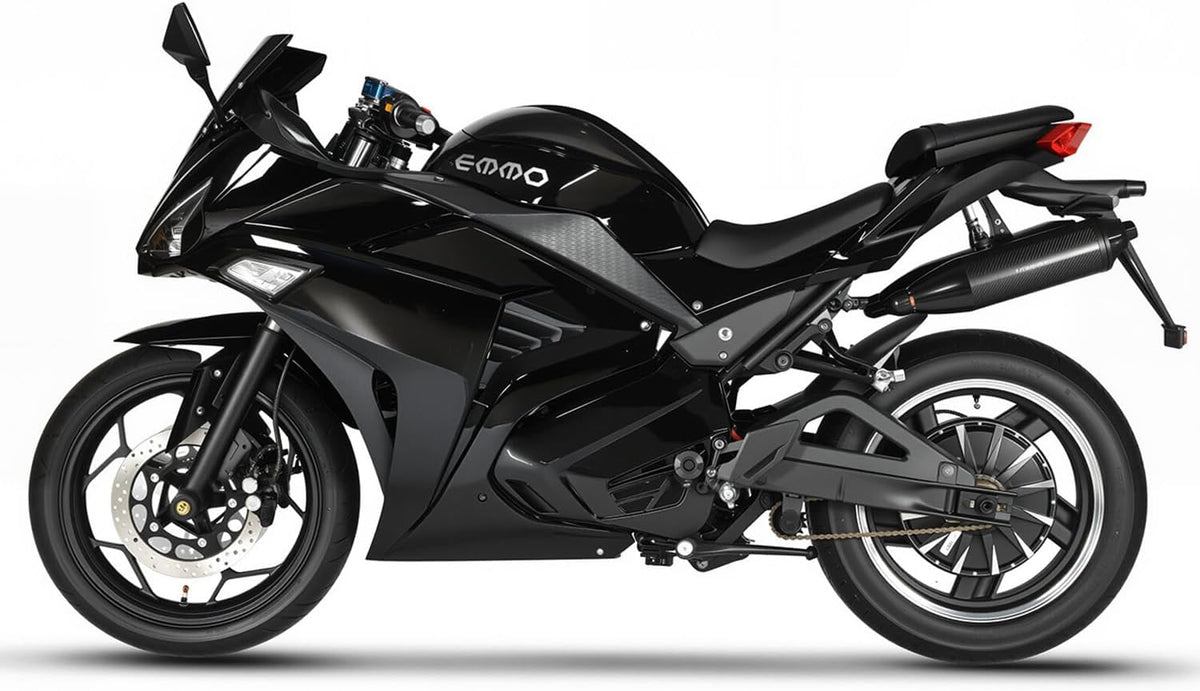 EMMO motorcycle style e-bike Canada front angle