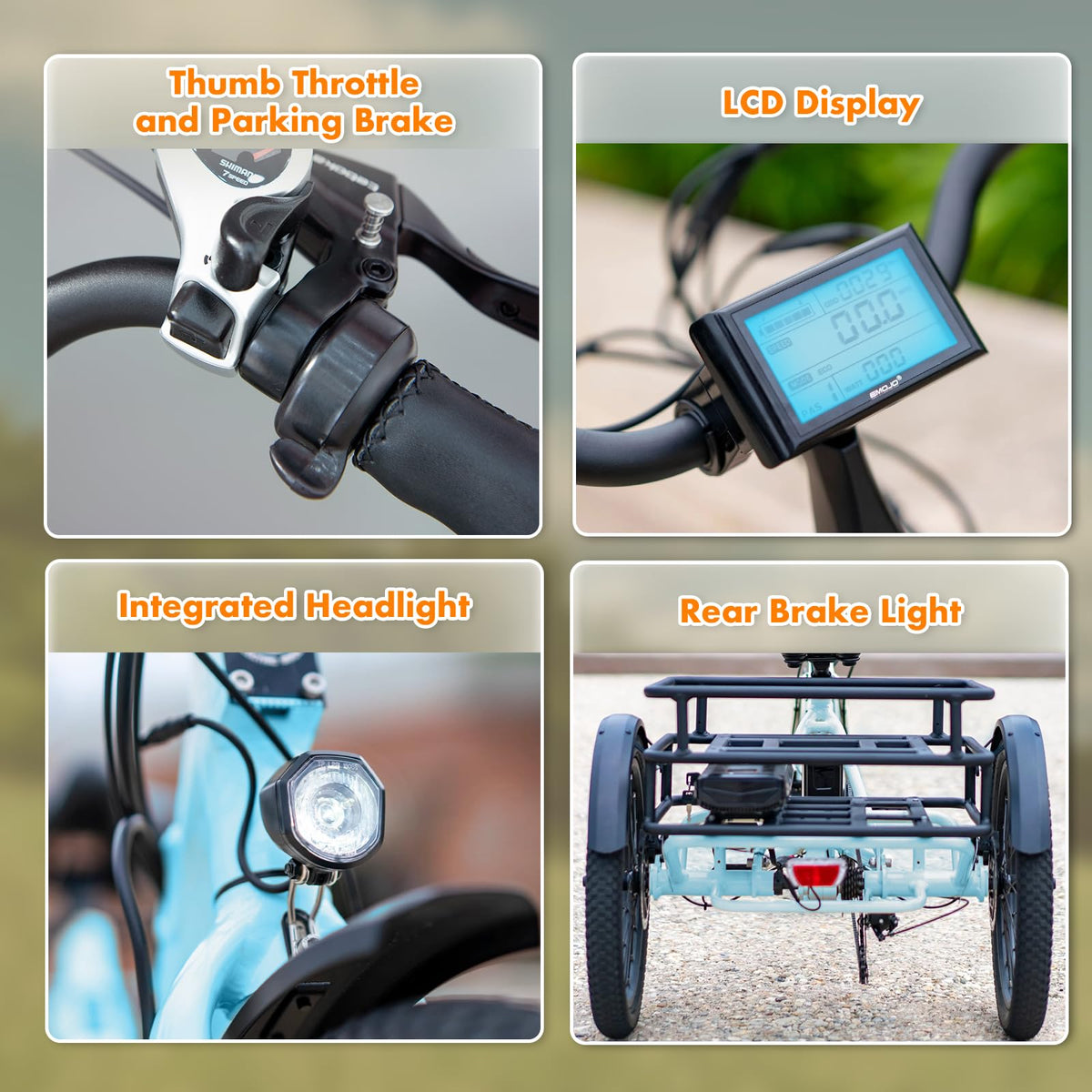 Emojo Bull step-through electric trike family view
