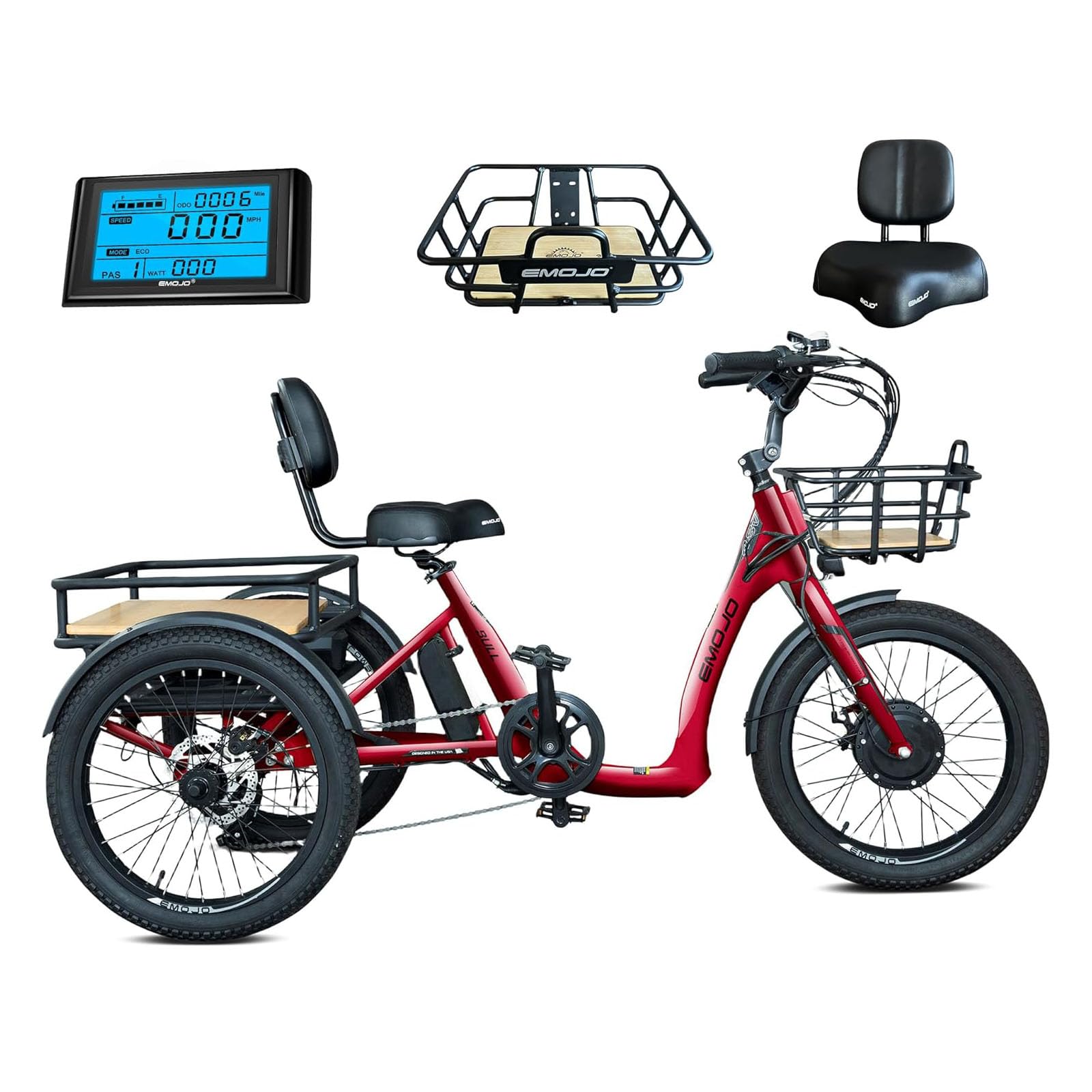 Emojo Bull step-through electric trike front view