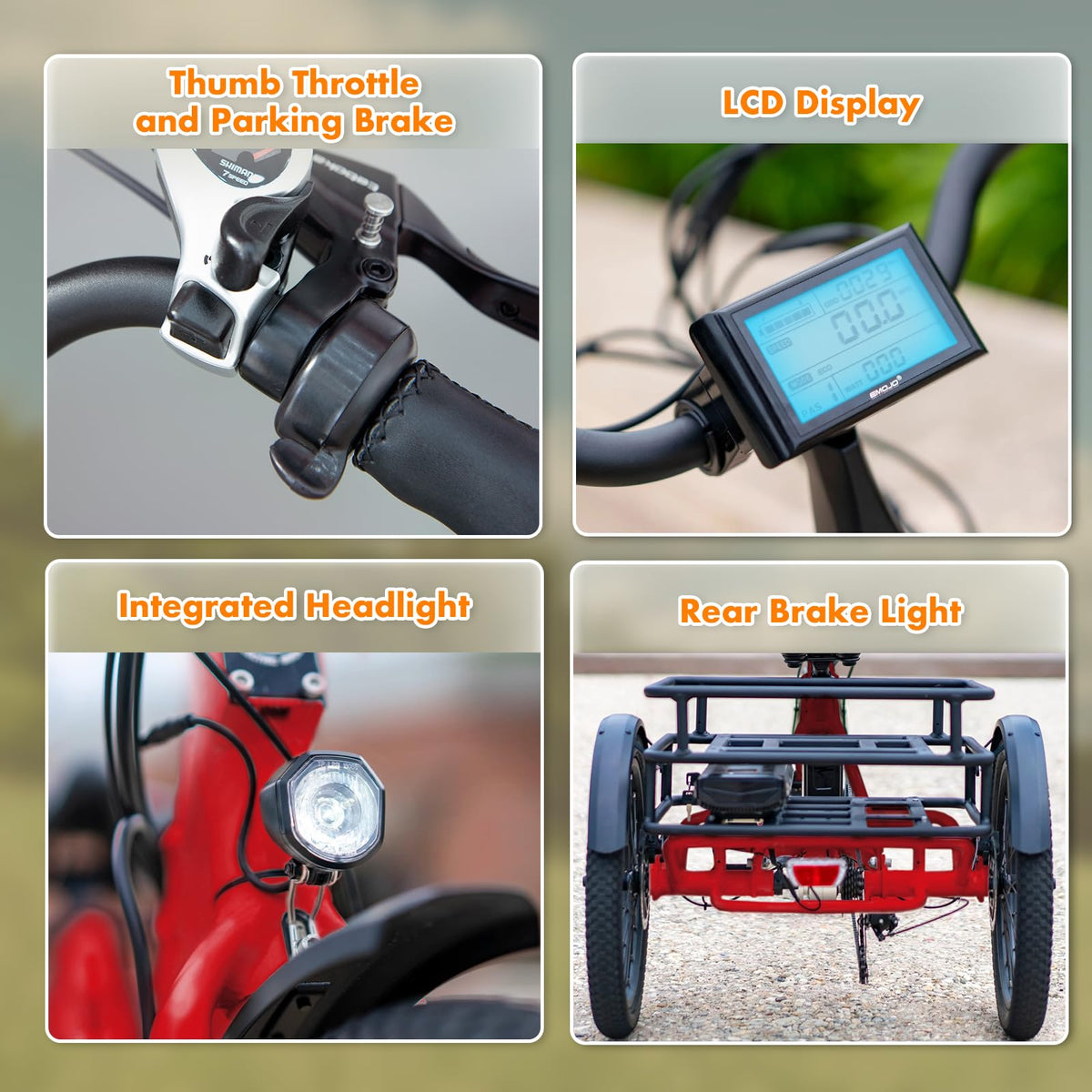 Emojo Bull step-through electric trike wheel detail