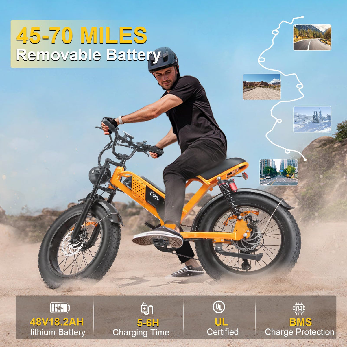 Erukeshu M7 electric bike Canada front fork detail