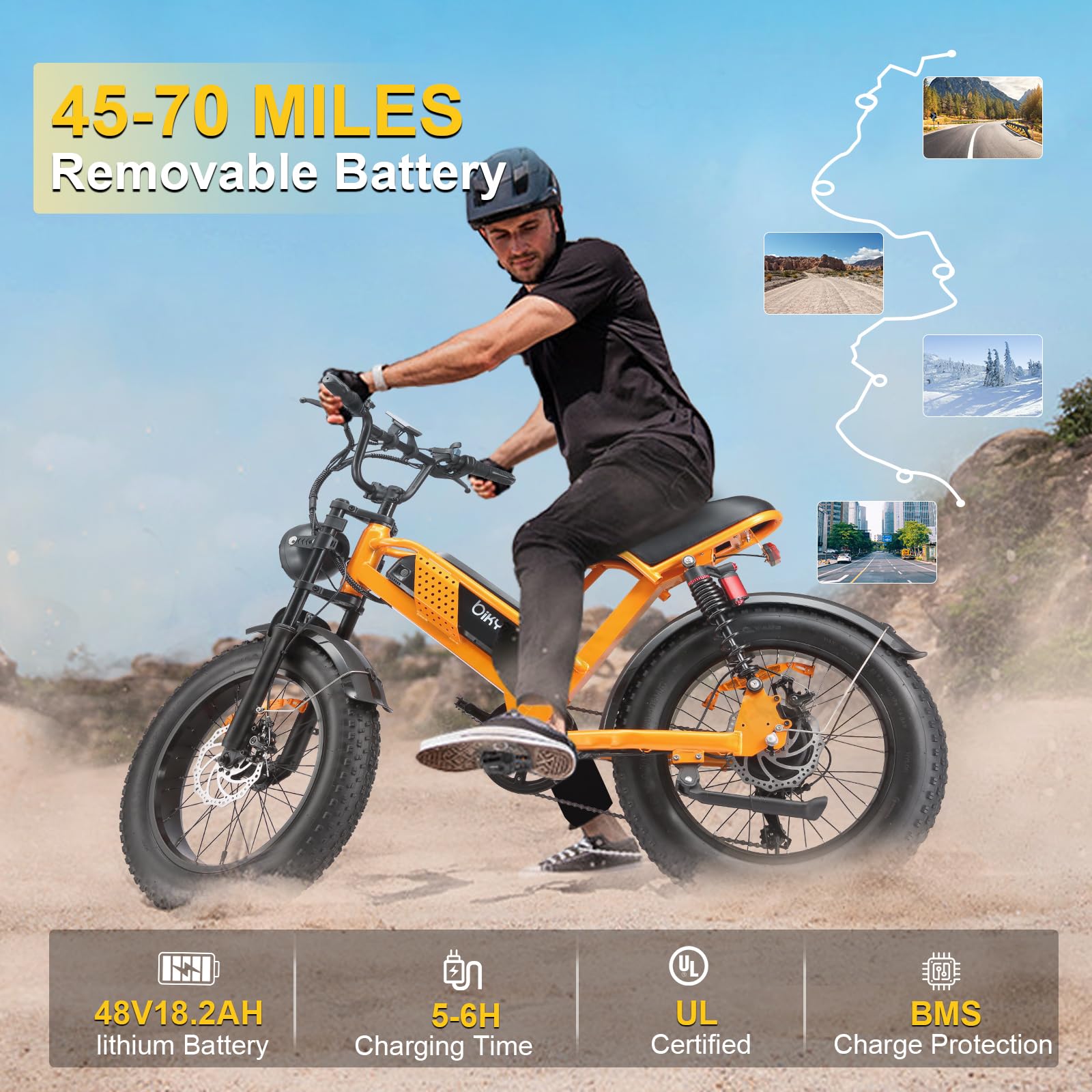 Erukeshu M7 electric bike Canada front fork detail