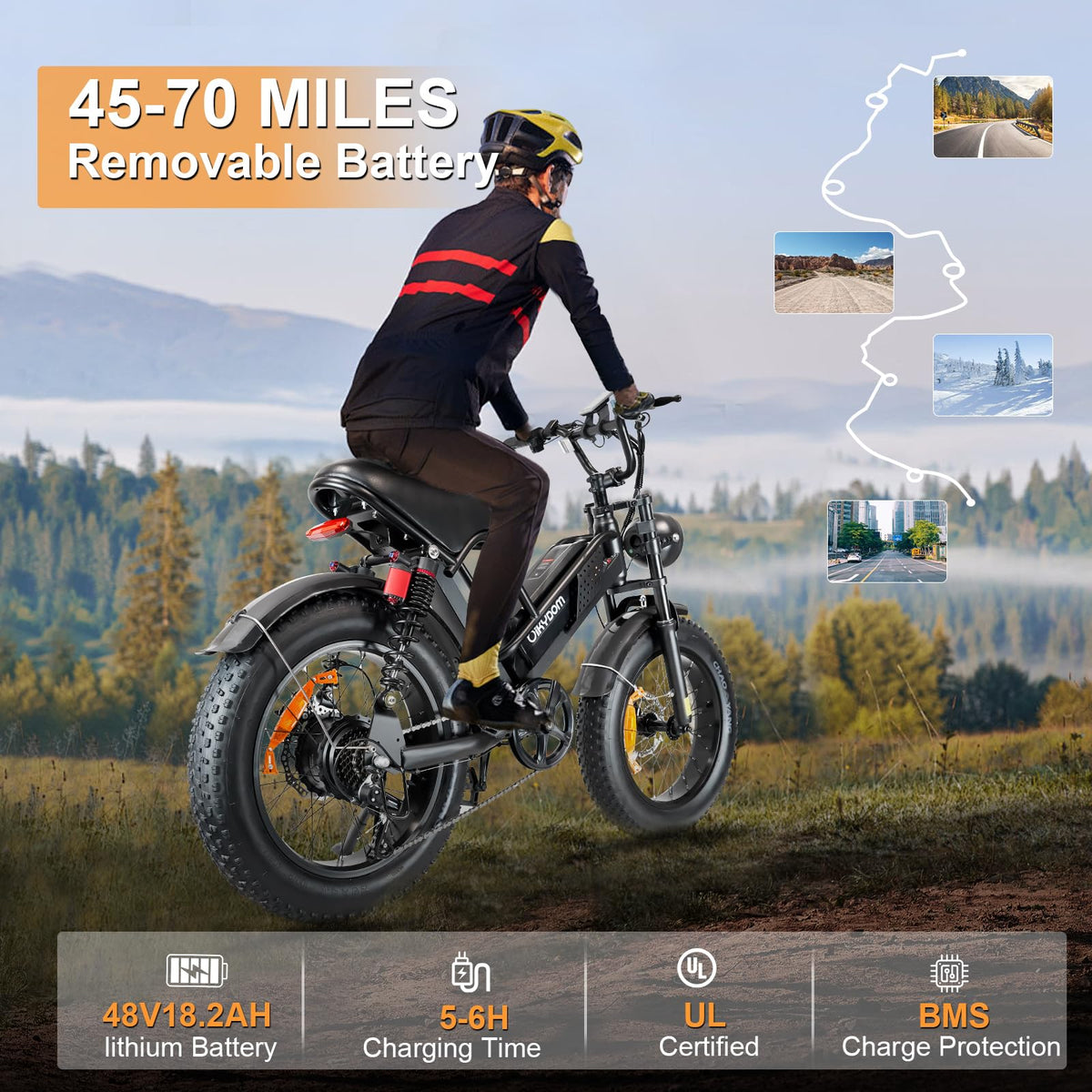 Erukeshu M7 electric bike Canada rear angle