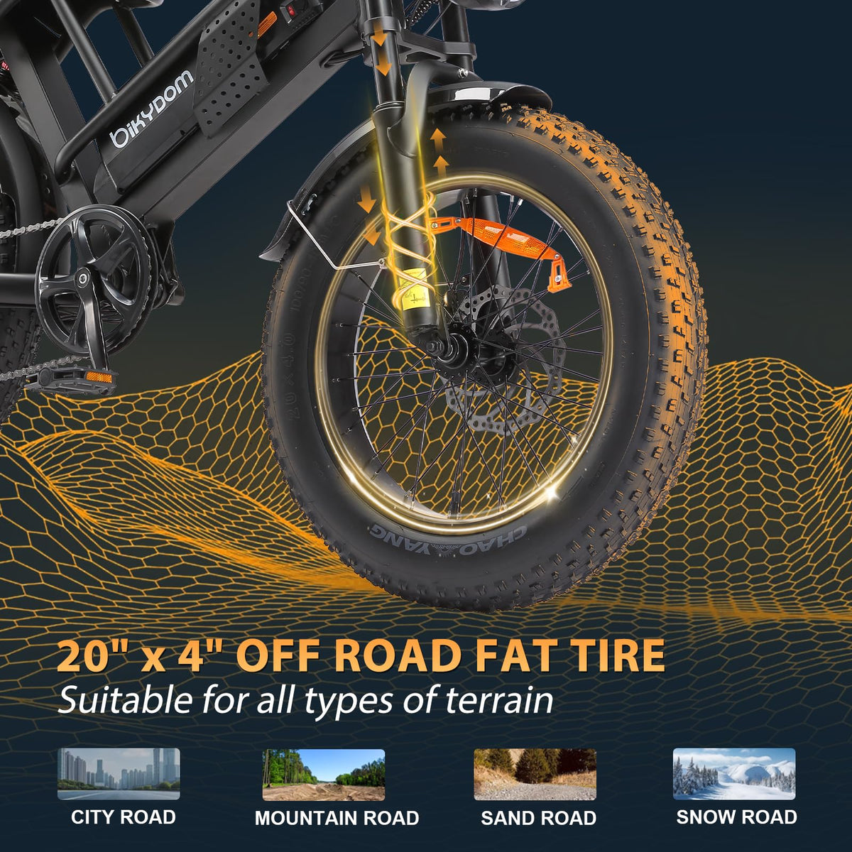 Erukeshu M7 electric bike Canada side detail
