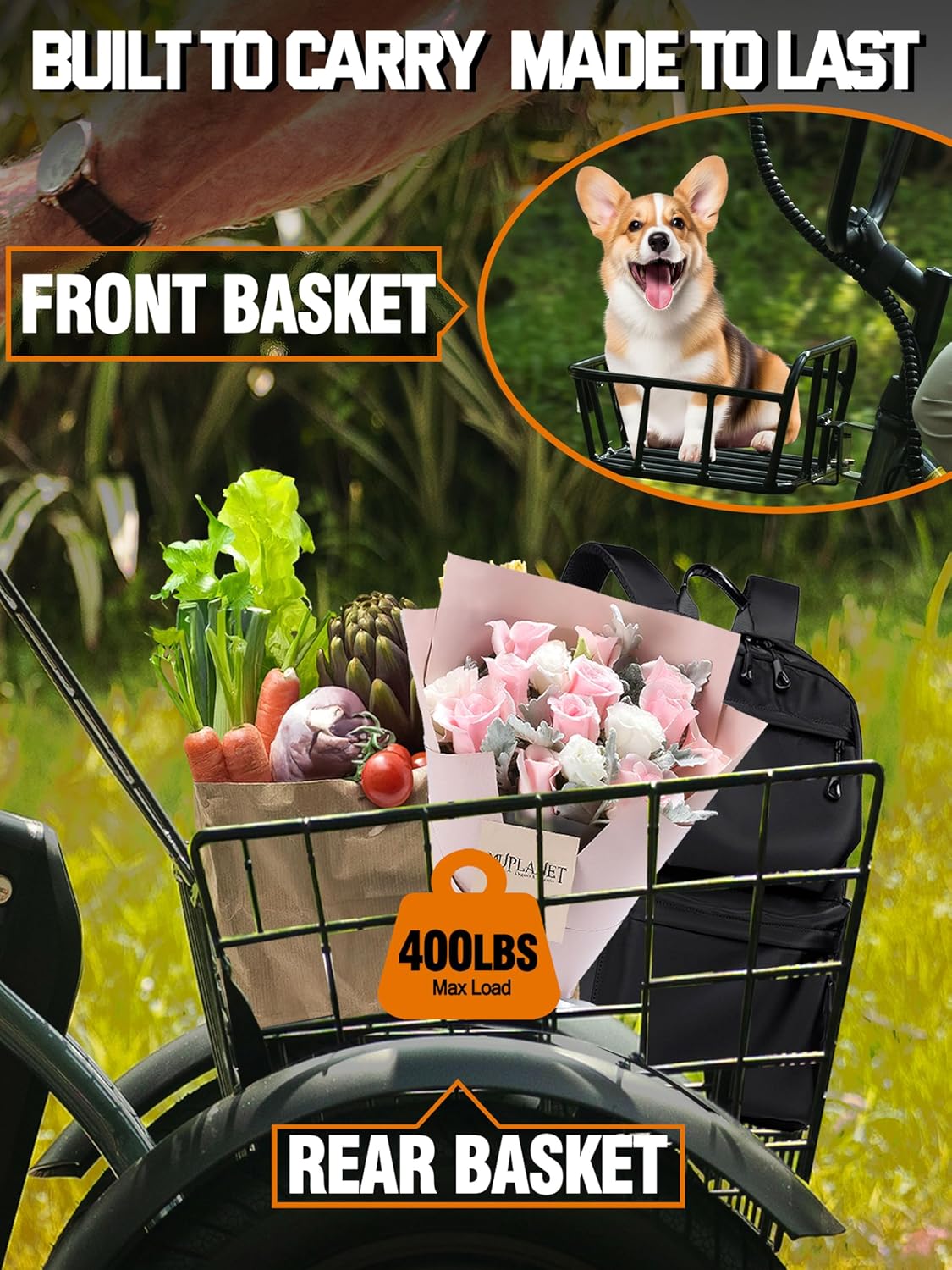 Eskute T300 rear angle folding electric trike view
