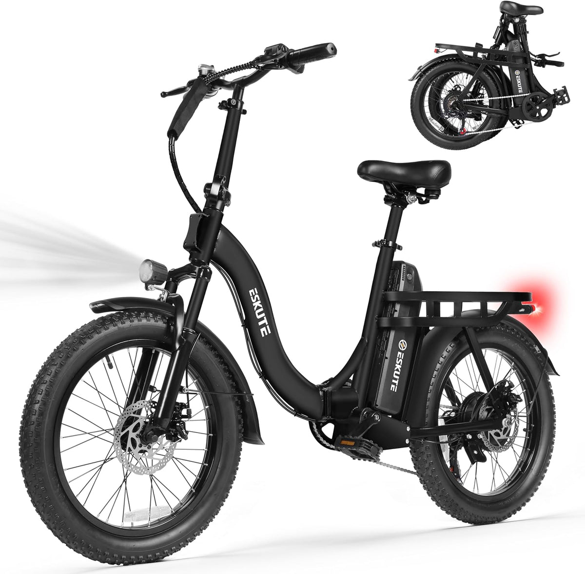 Eskute D200 folding electric bike front view