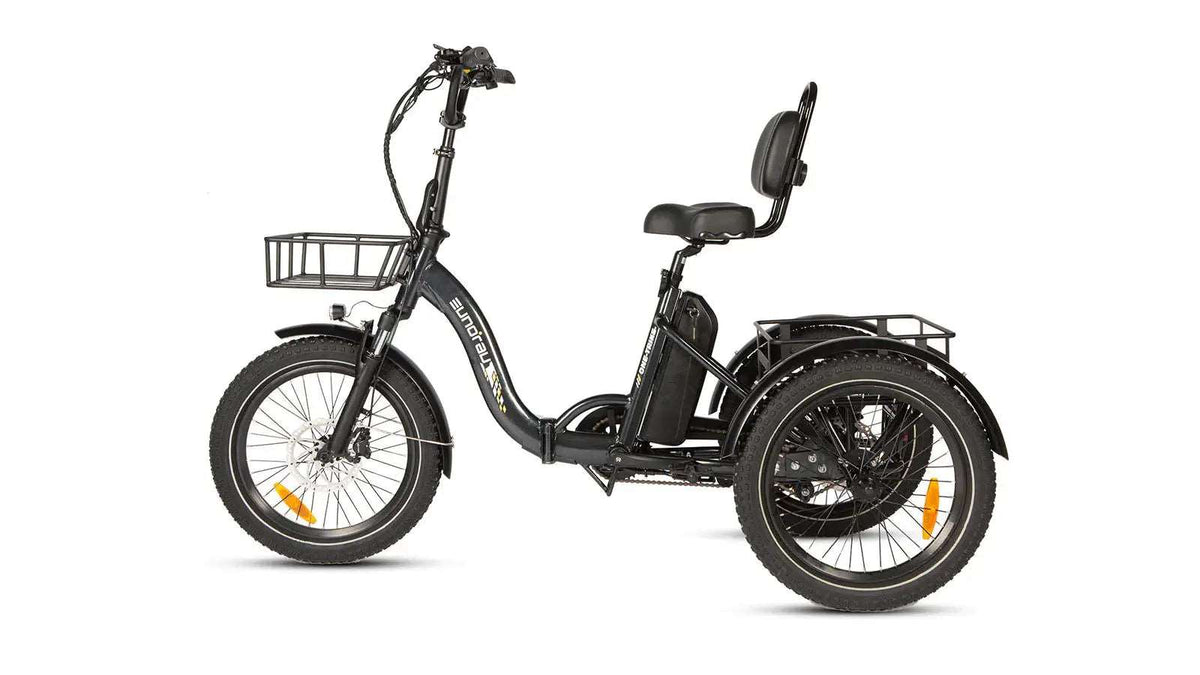 Side view of the Eunorau One-Trike with cargo deck
