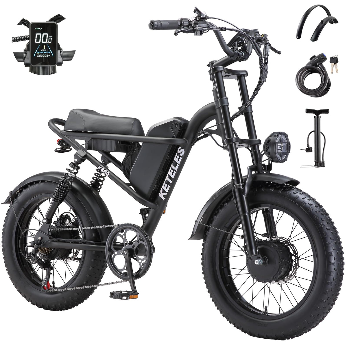 EVGUPRIDER 48V 23Ah fat tire ebike front view