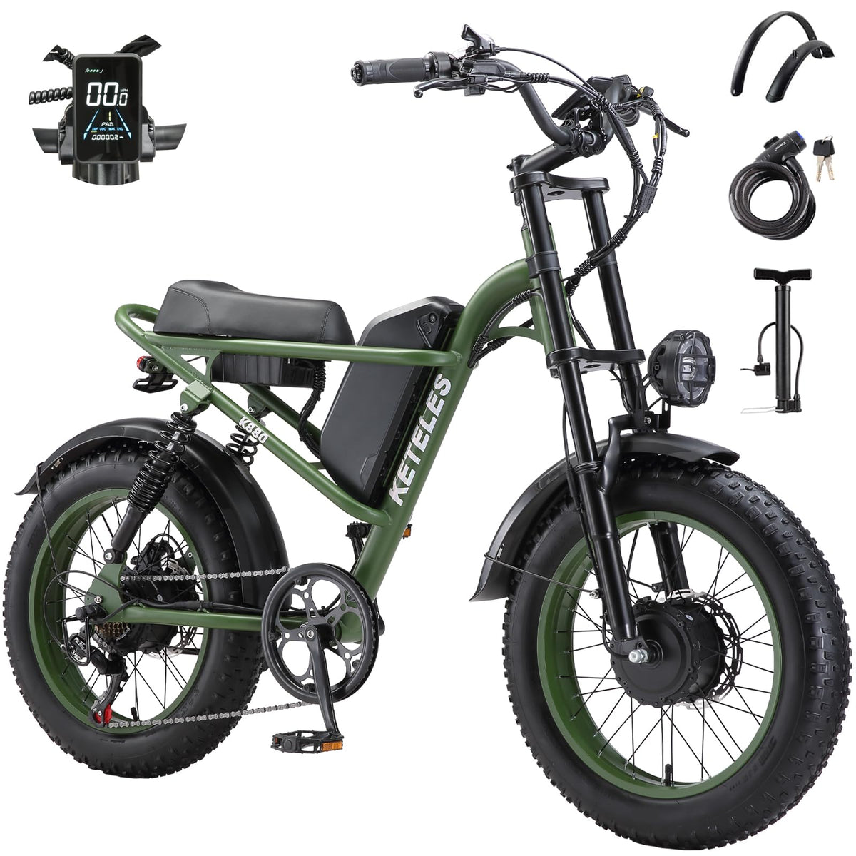 EVGUPRIDER 48V 23Ah fat tire ebike side profile