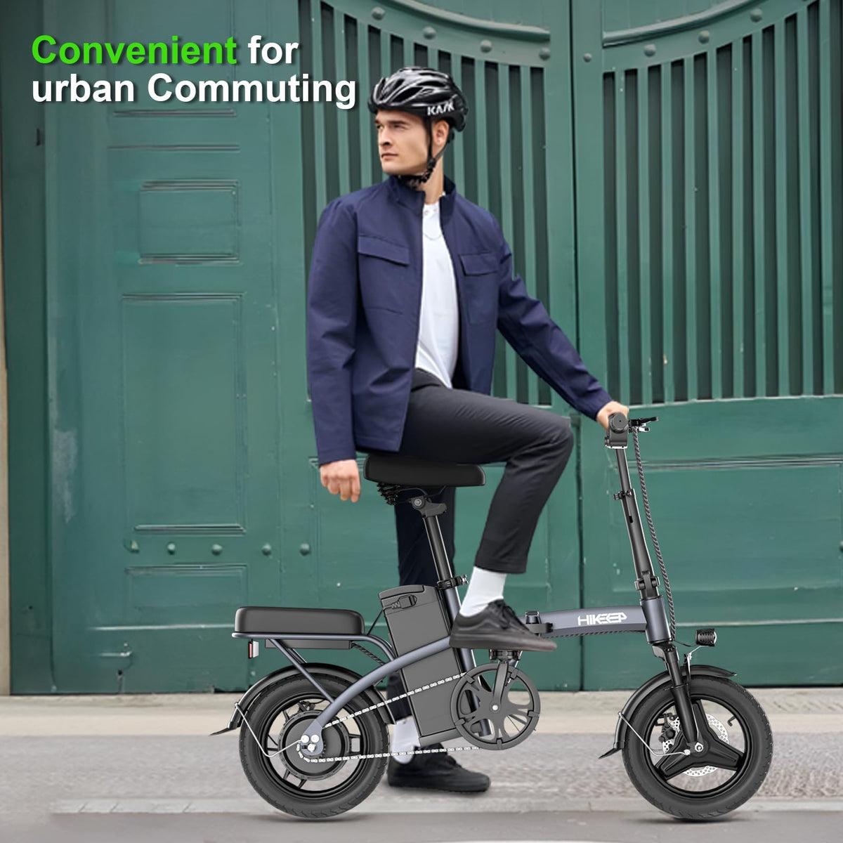 GLOBALKEEP 14-inch folding electric bike Canada riding scene