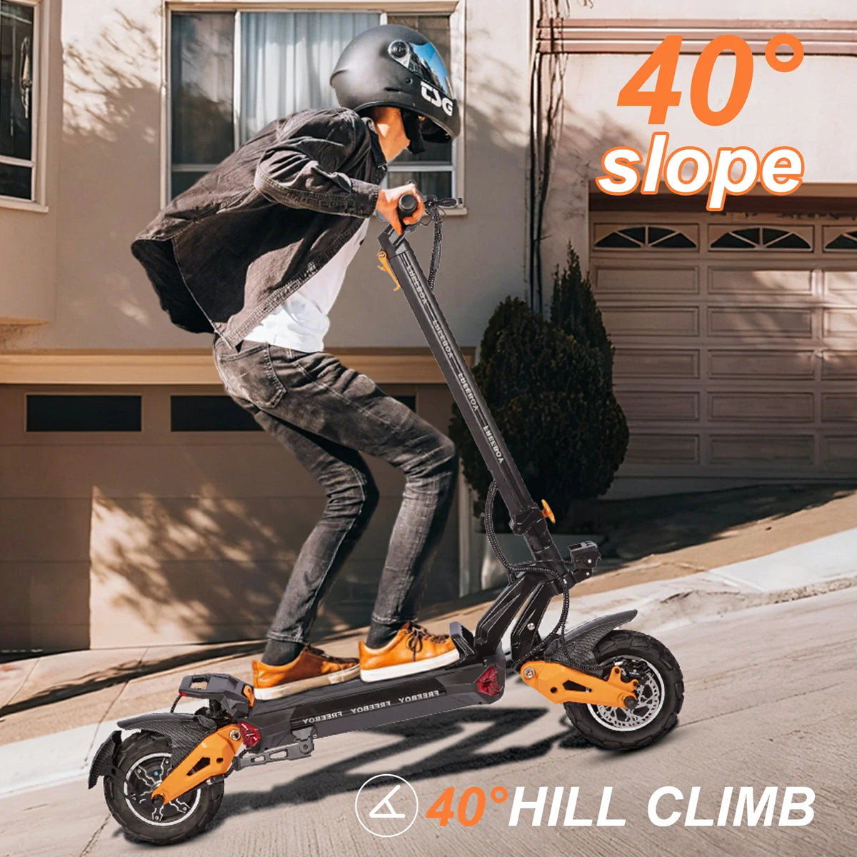 Freeboy H9 dual motor scooter riding setup