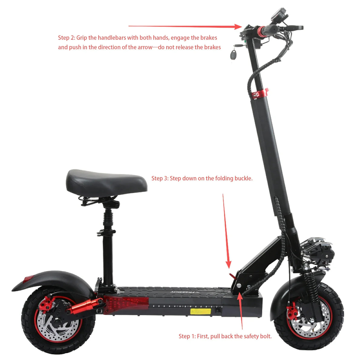 Freeboy J-01 compact folded scooter angle