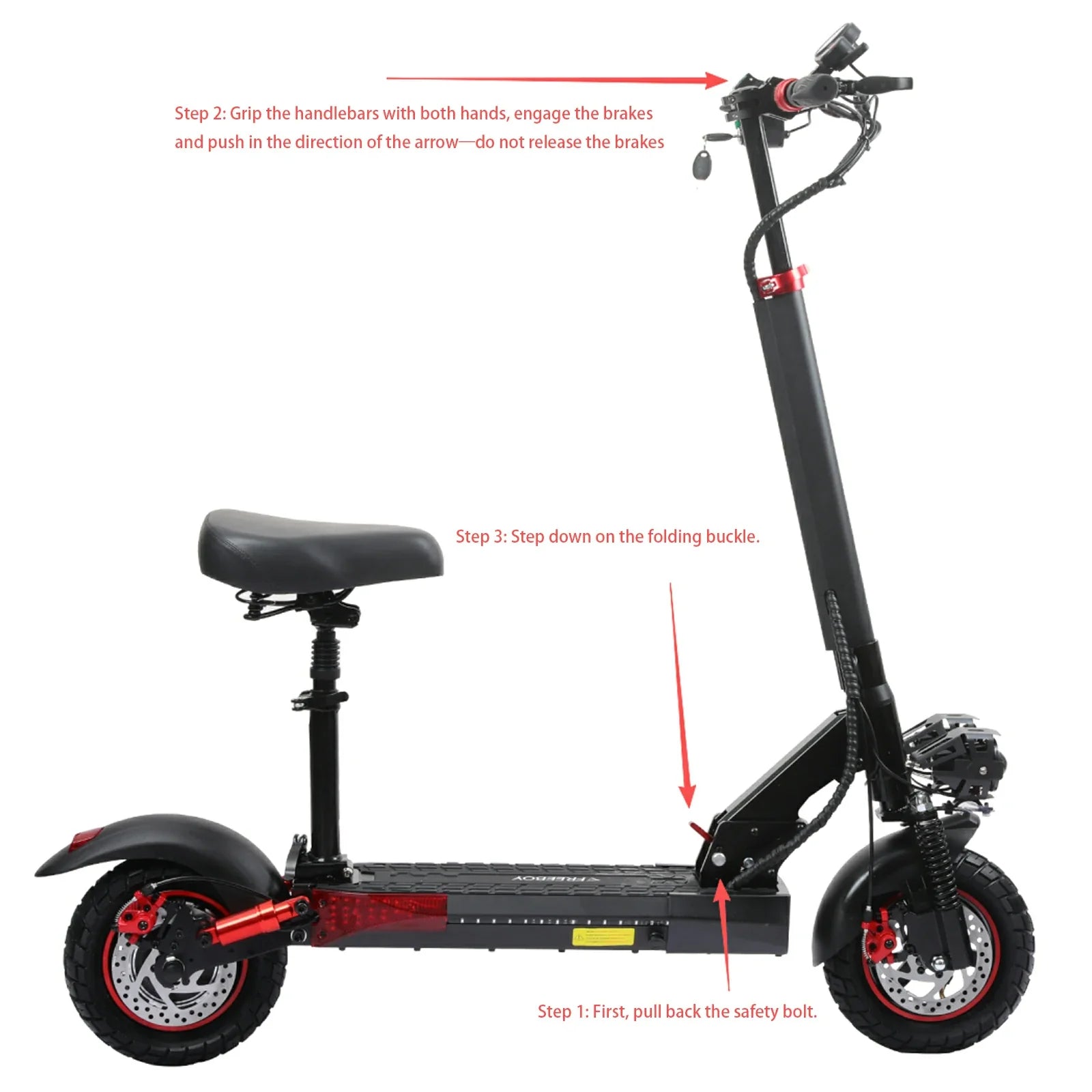 Freeboy J-01 compact folded scooter angle