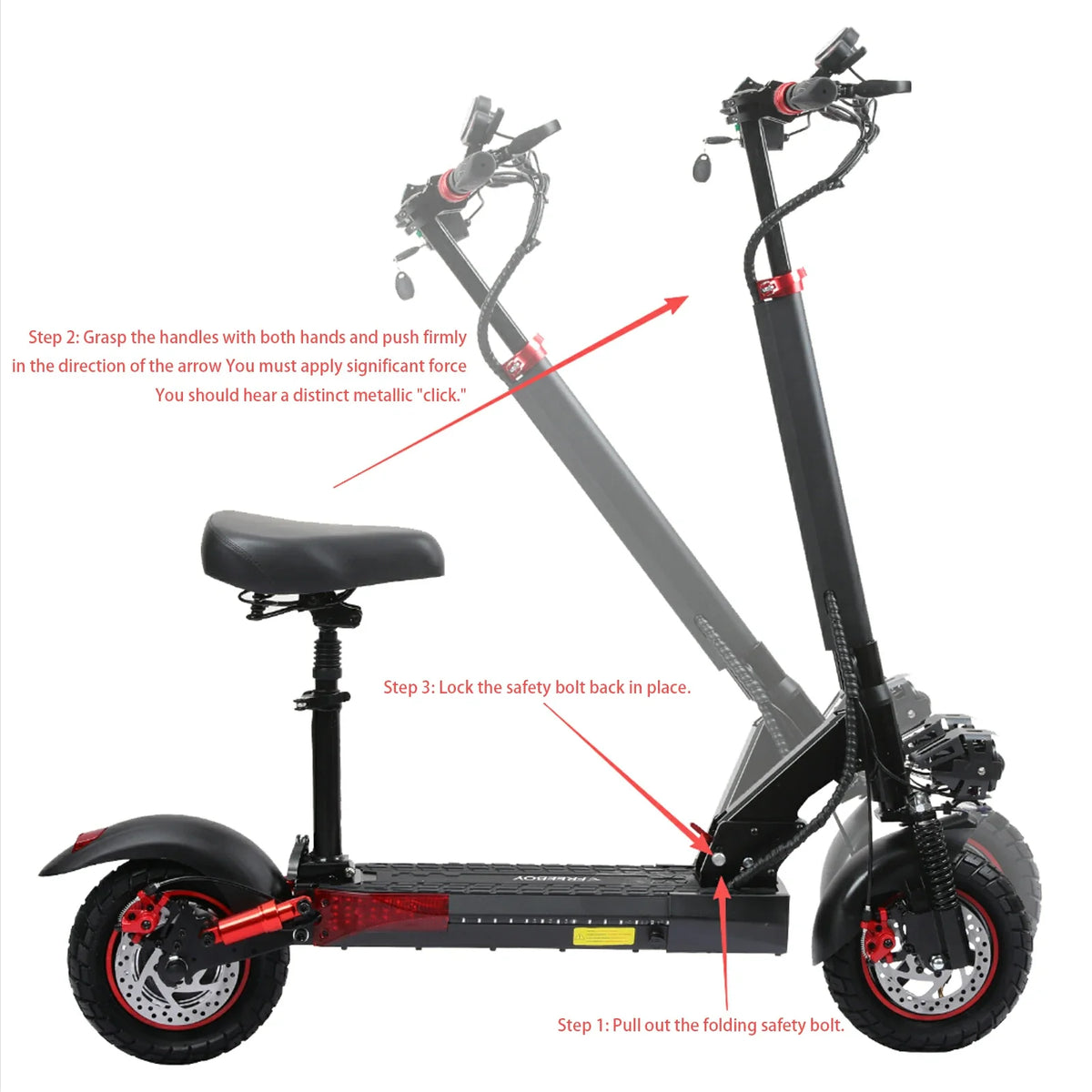 Freeboy J-01 folded scooter storage view