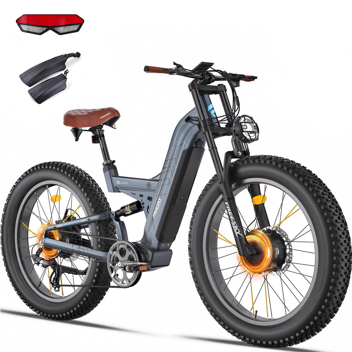 FREESKY Warrior Pro dual-motor fat tire e-bike with cargo rack