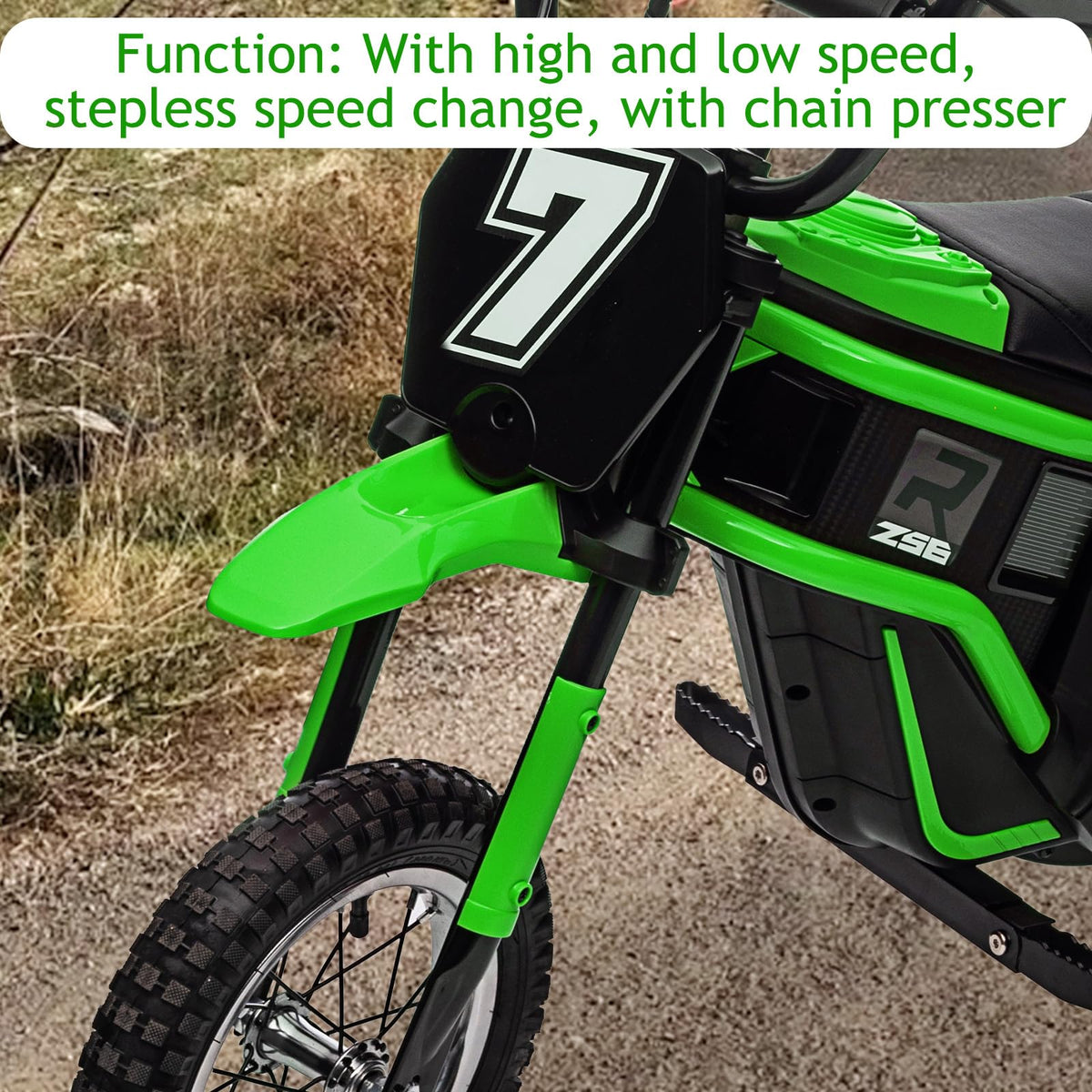 Garvee kids electric dirt bike rear angle