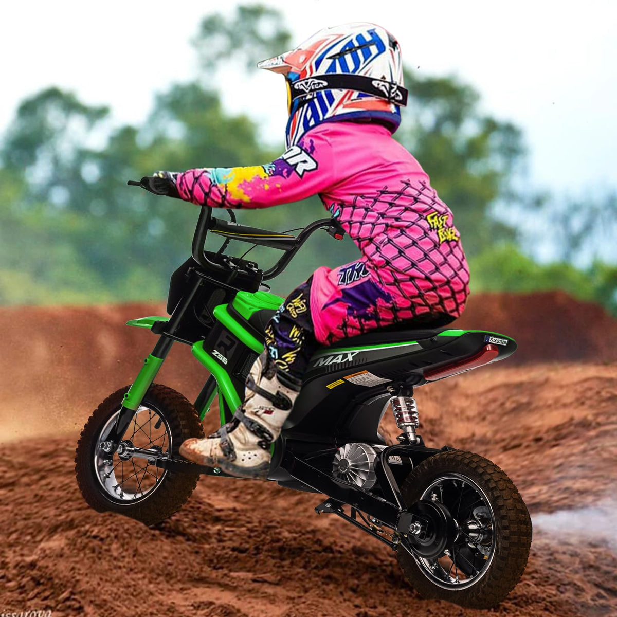 Garvee kids electric dirt bike wheel detail