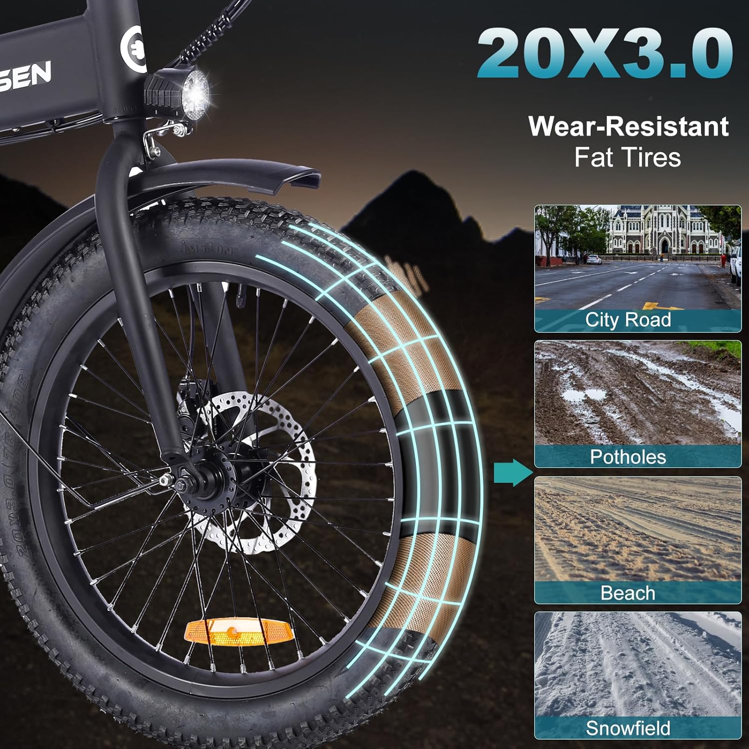 GELEISEN Folding Electric Bike PM-09 Canada | 350W Fat Tire image 3