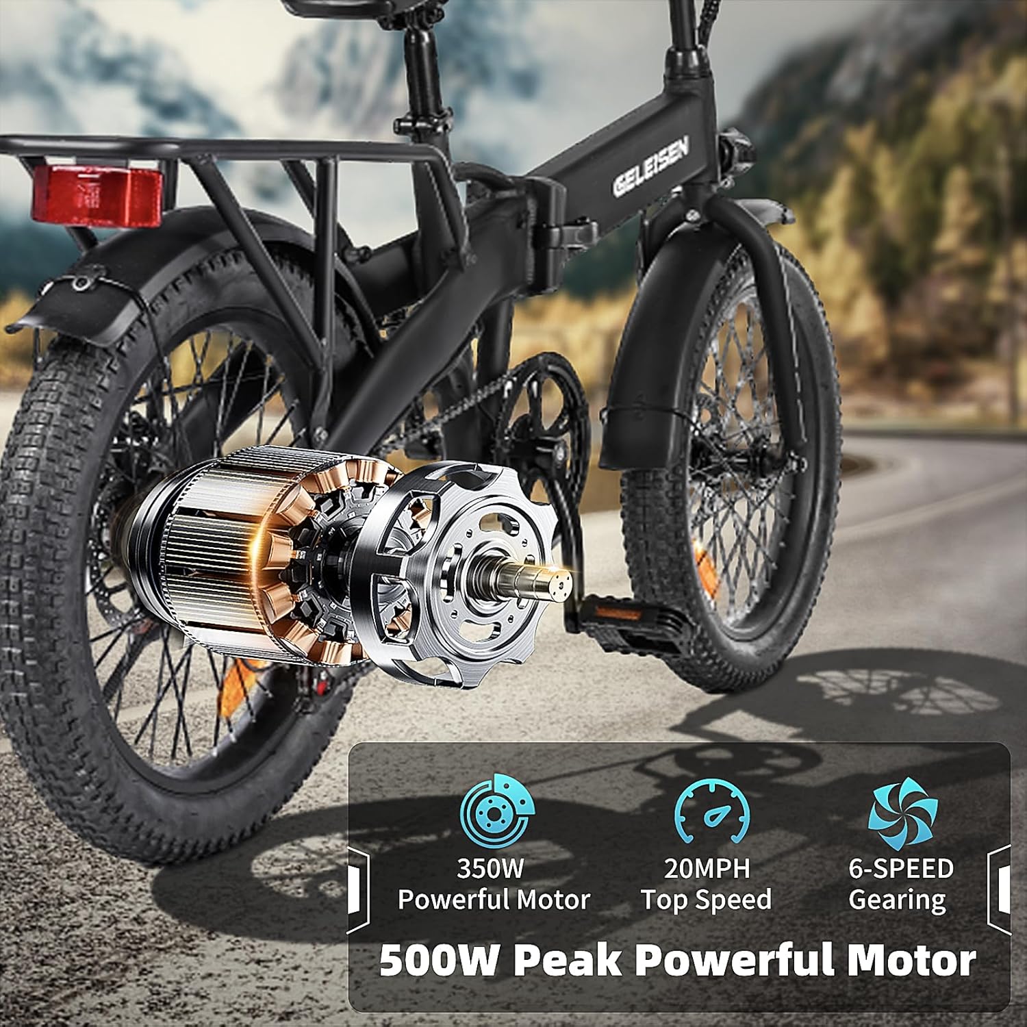 GELEISEN Folding Electric Bike PM-09 Canada | 350W Fat Tire image 4