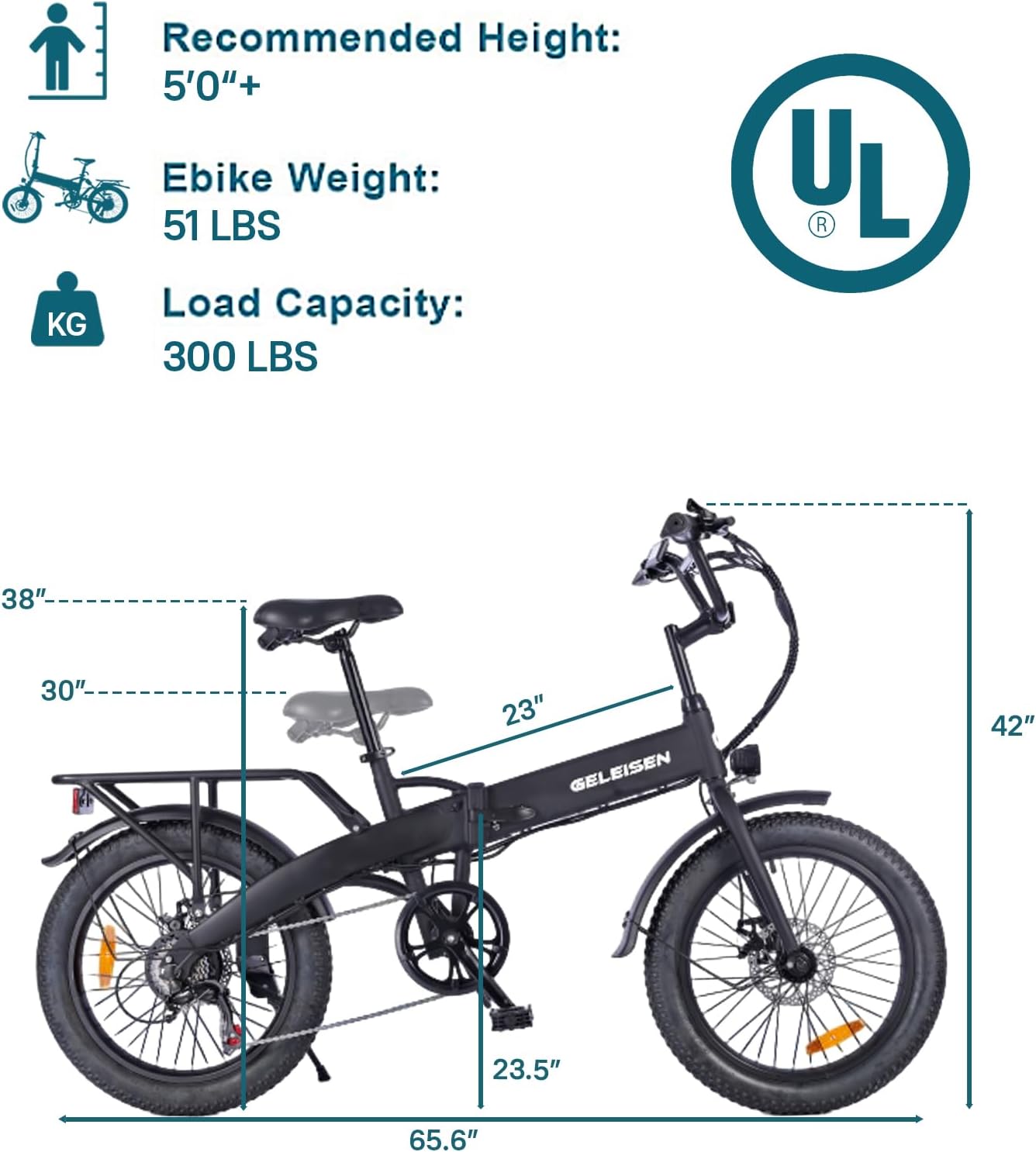 GELEISEN Folding Electric Bike PM-09 Canada | 350W Fat Tire image 7