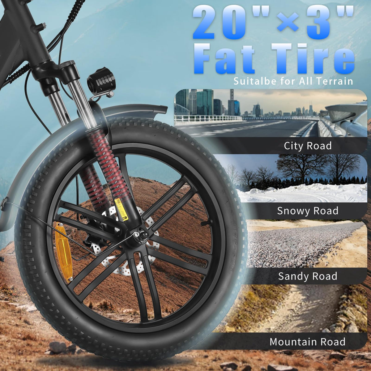 GELEISEN RP50 1000W Fat Tire E-Bike Canada image 9