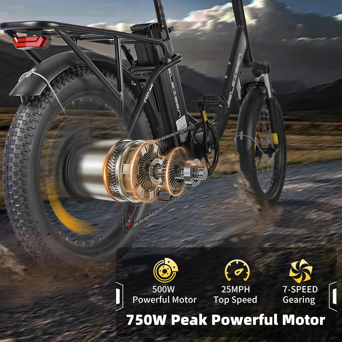 GELEISEN RP50 1000W Fat Tire E-Bike Canada image 14