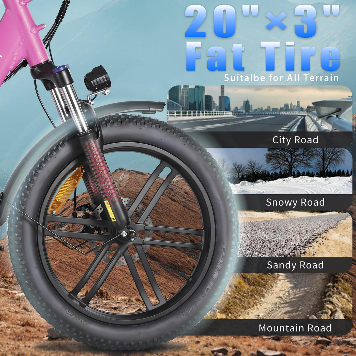 GELEISEN RP50 1000W Fat Tire E-Bike Canada image 20