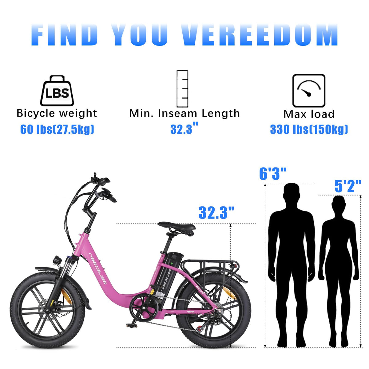 GELEISEN RP50 1000W Fat Tire E-Bike Canada image 22