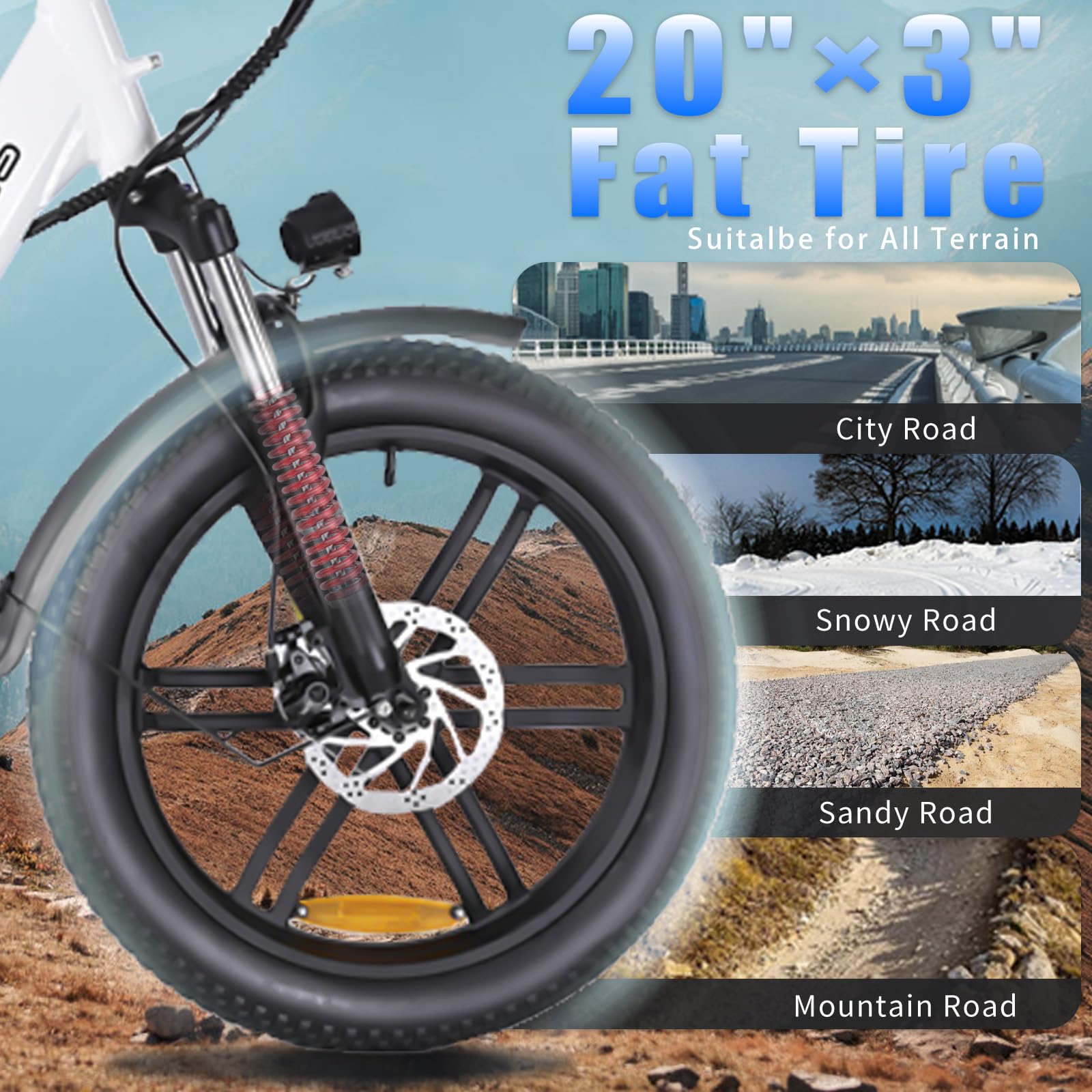 GELEISEN RP50 1000W Fat Tire E-Bike Canada image 36