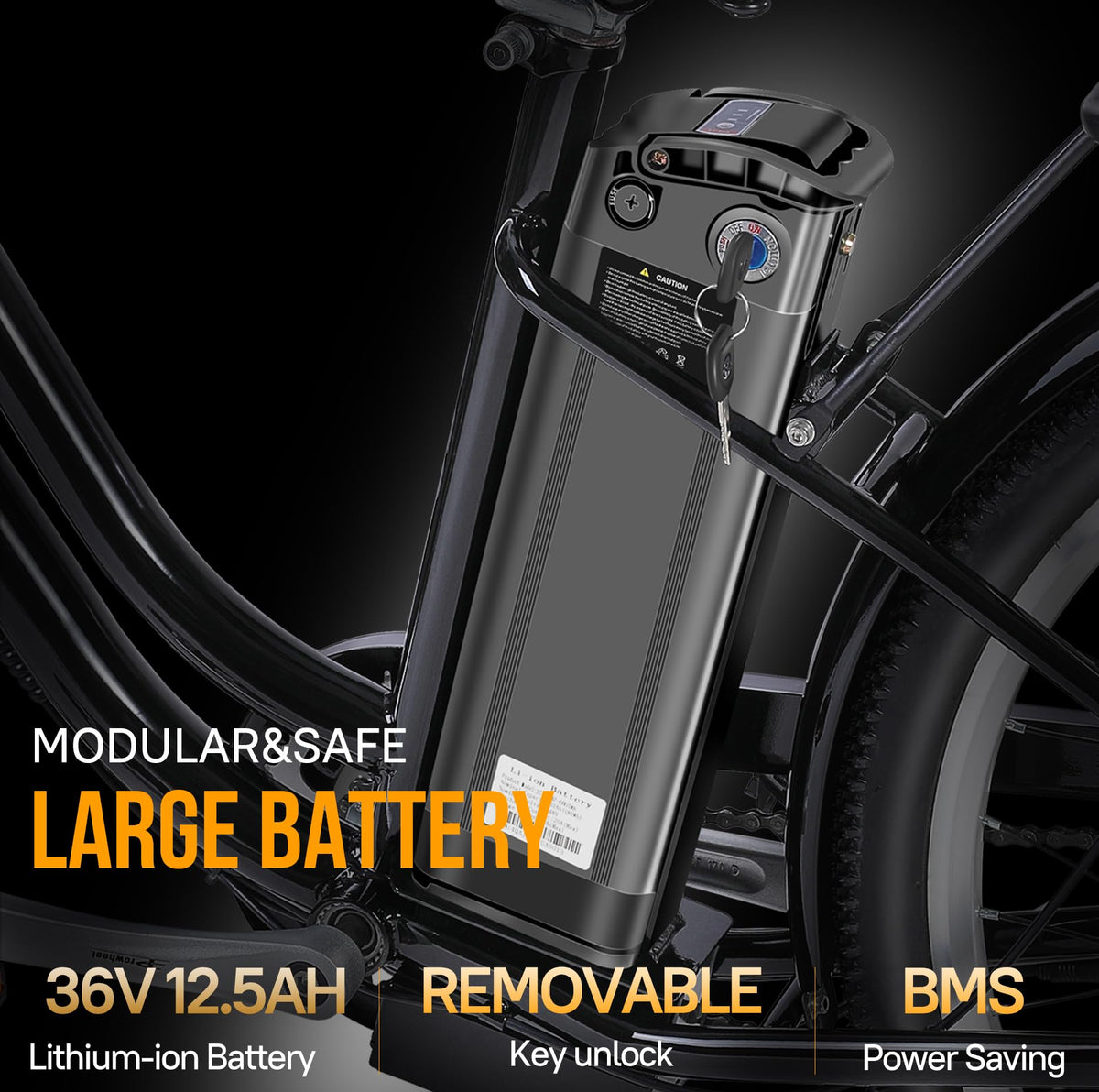 GELEISEN Step-Thru Electric Bike 26" Commuter Canada image 17
