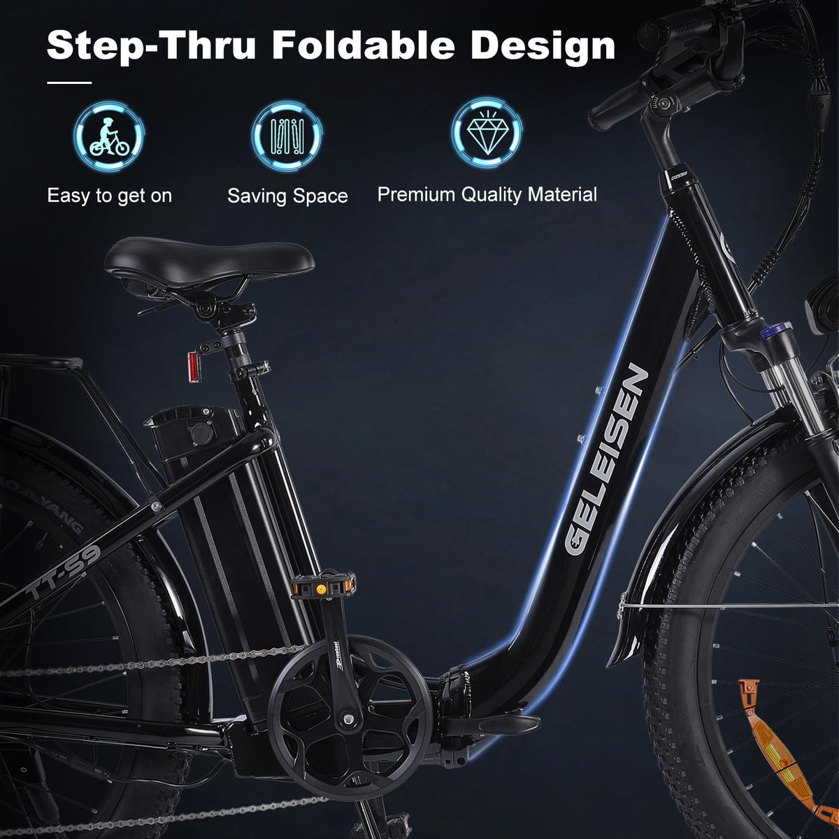 GELEISEN TT-S9 Step-Thru Folding Electric Bike Canada image 7