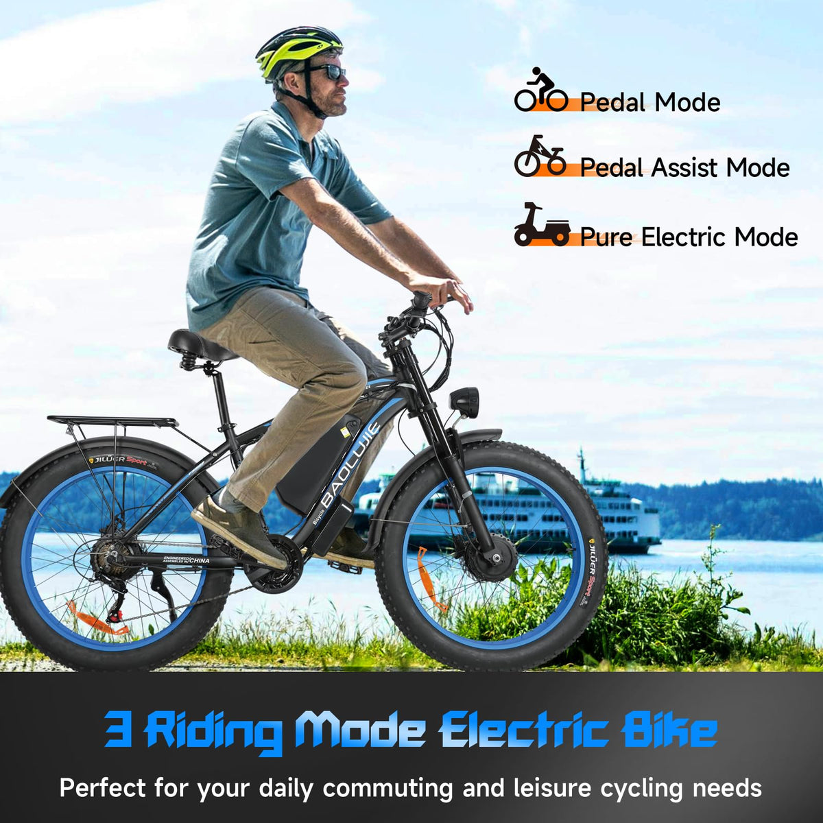 GERPSI dual motor ebike front fork detail