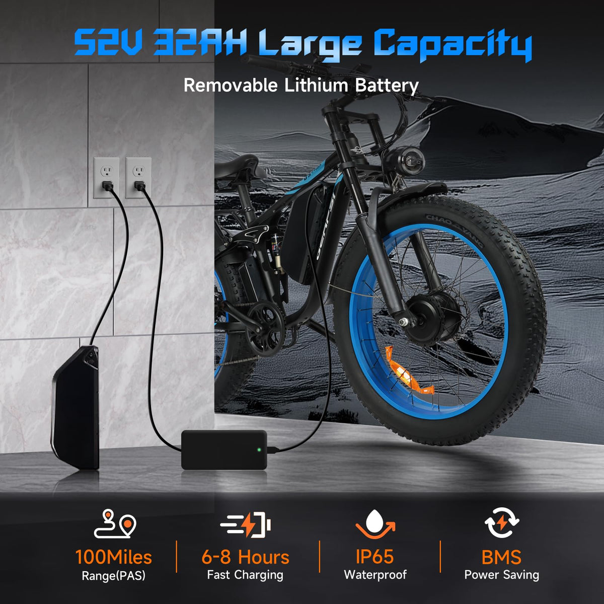 GERPSI dual motor ebike trail side shot
