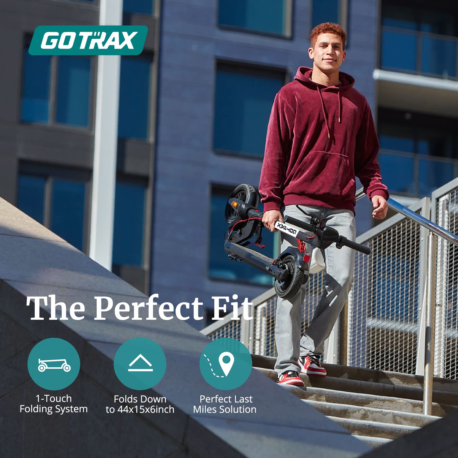 GOTRAX APEX electric scooter riding view