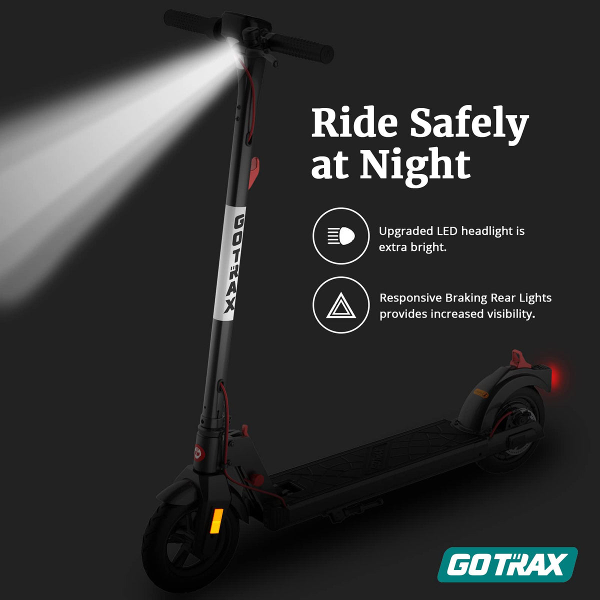 GOTRAX APEX XL electric scooter night safety graphic