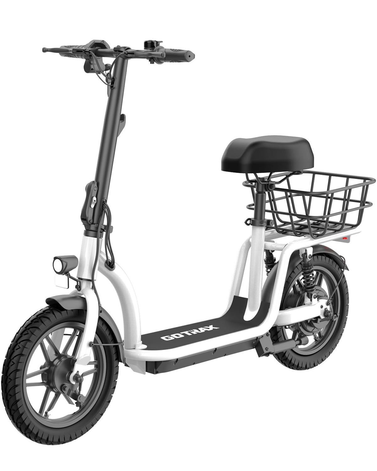 Gotrax Astro electric scooter white front view
