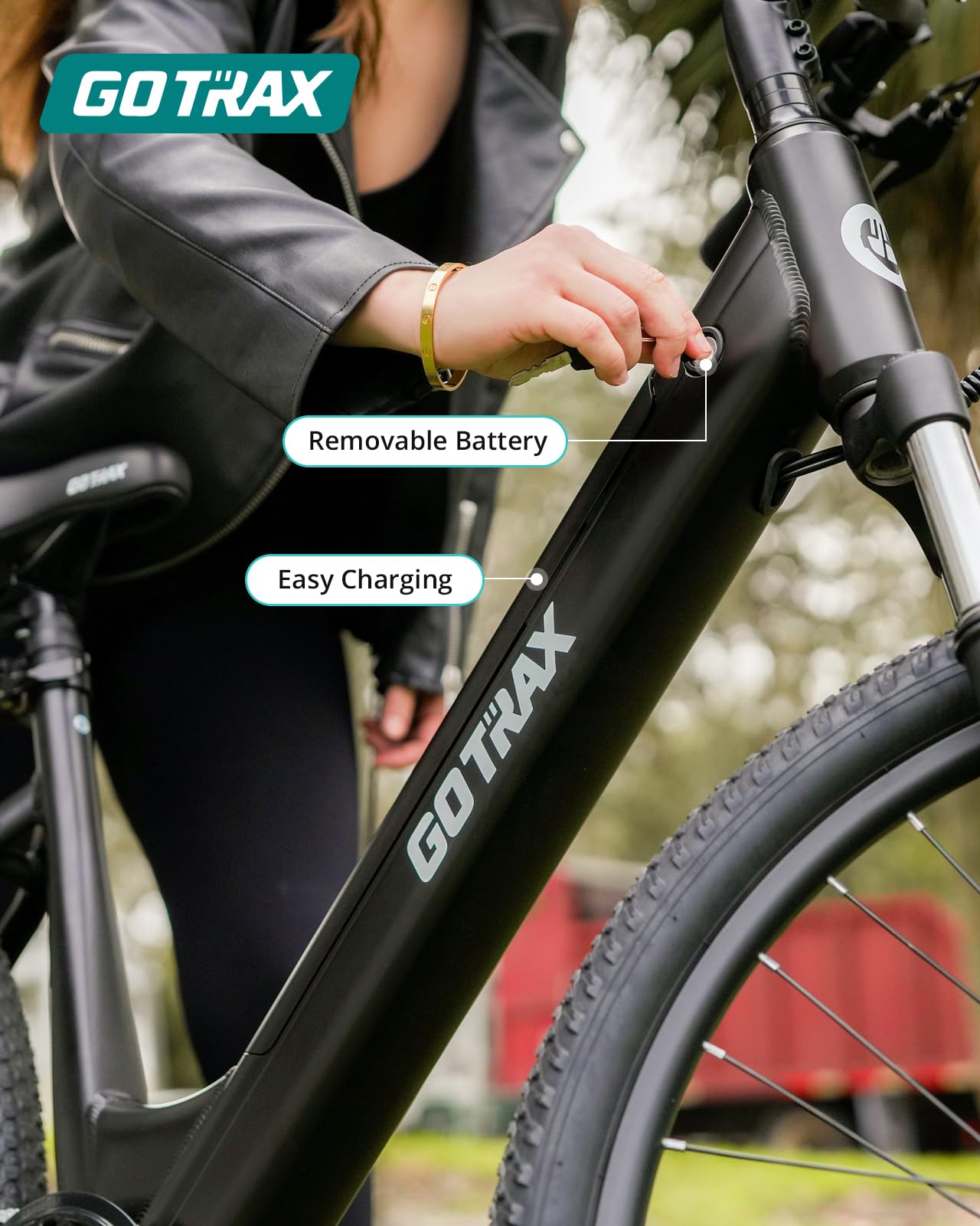 Gotrax Dolphin electric bike removable battery detail