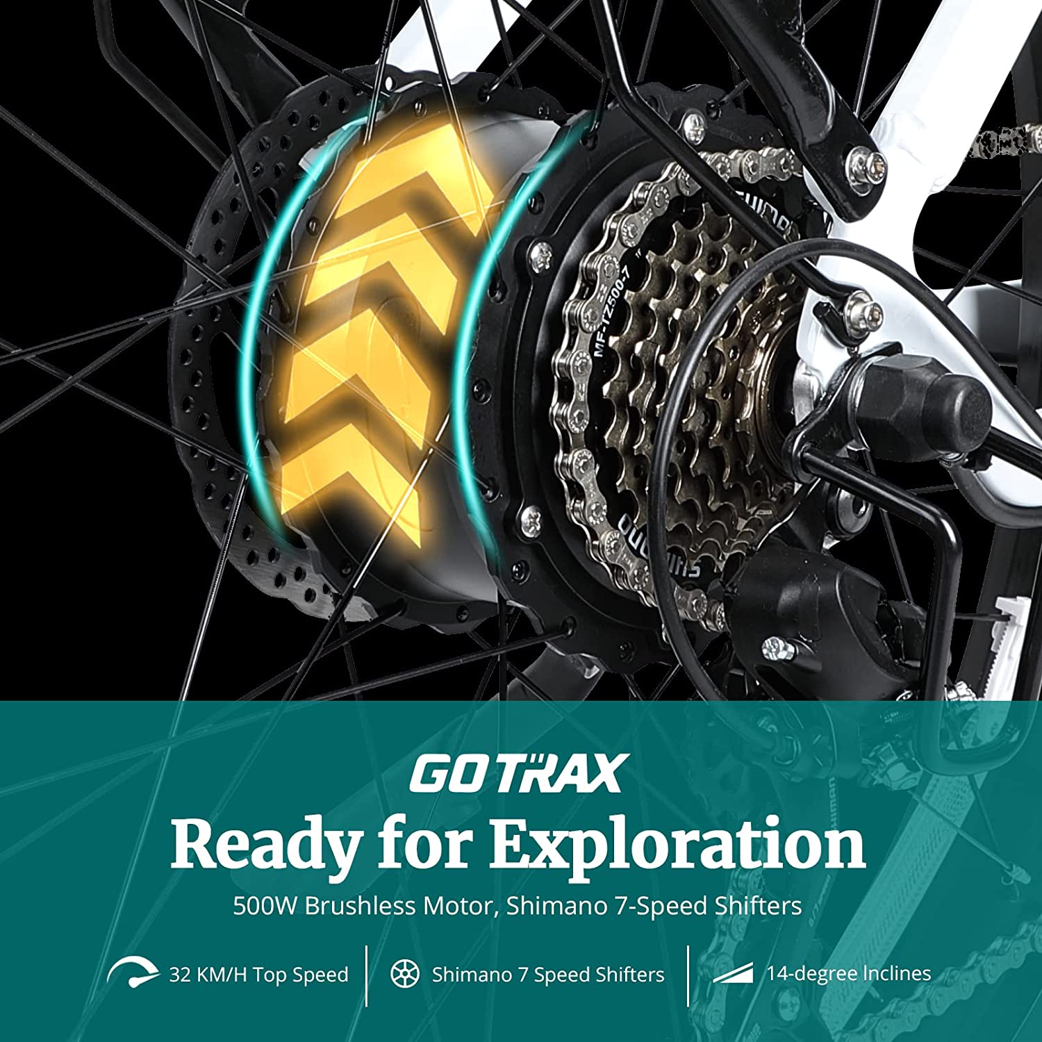 GOTRAX EBE5 electric bike rear angle