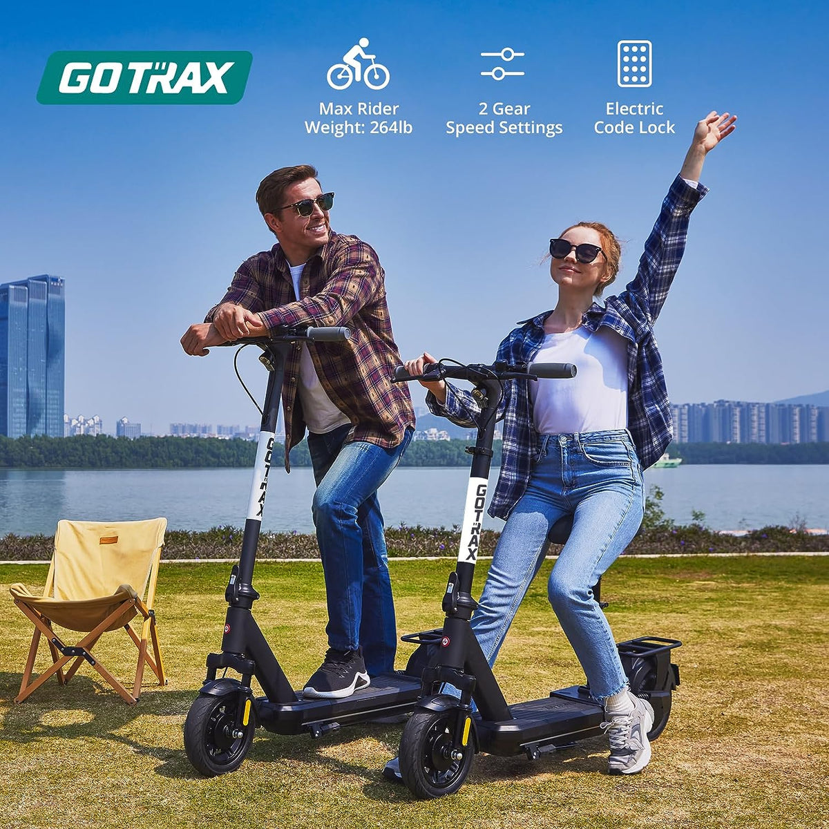 GOTRAX Eclipse Ultra electric scooter side view outdoors
