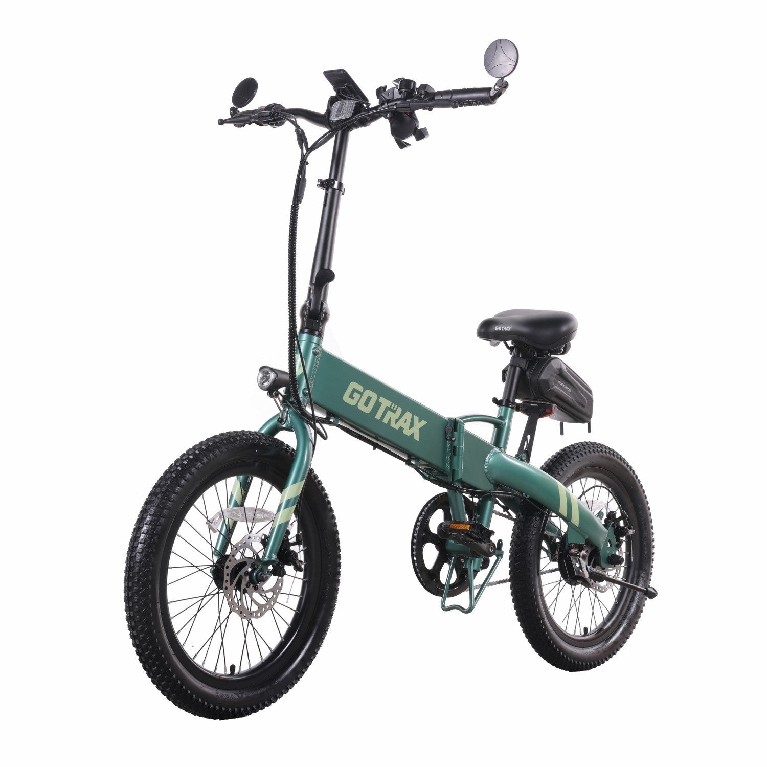 GOTRAX F1V2 folding electric bike green lifestyle photo