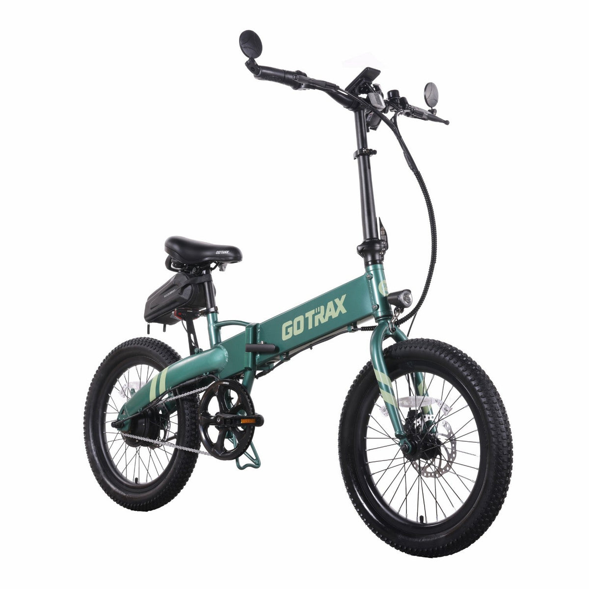 GOTRAX F1V2 folding electric bike rear cargo setup
