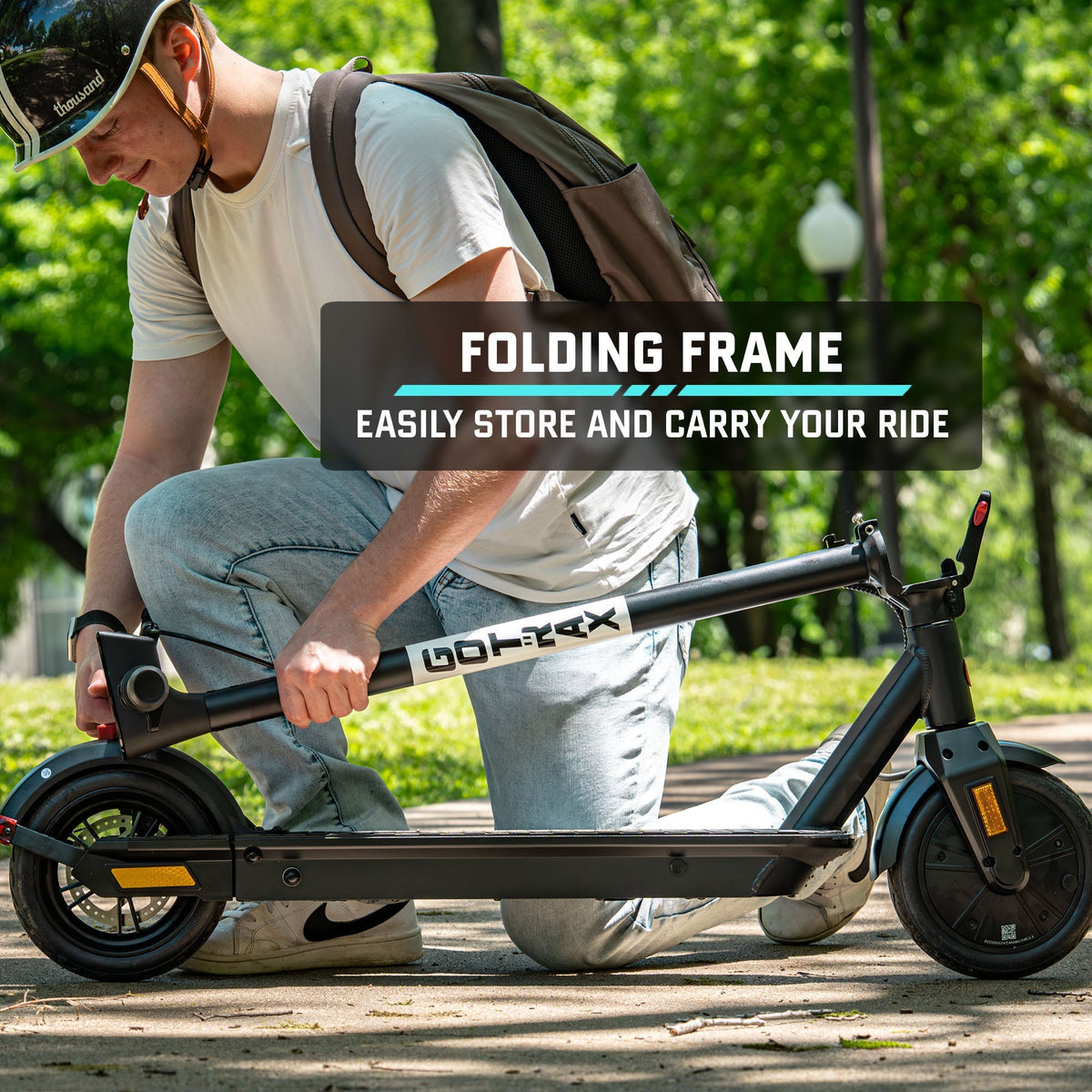 GOTRAX Fusion electric scooter folding frame detail
