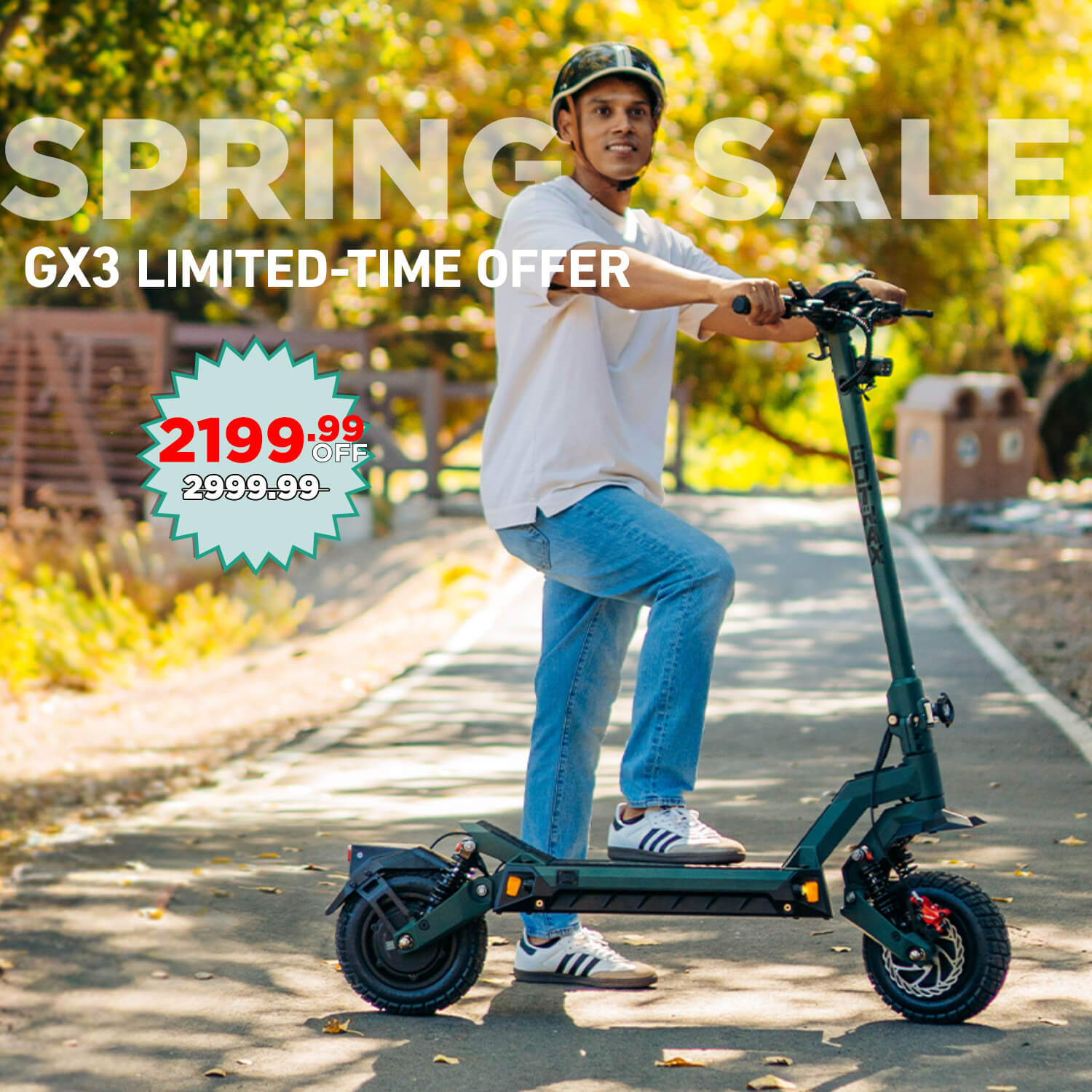 GOTRAX GX3 dual motor electric scooter Canada side view