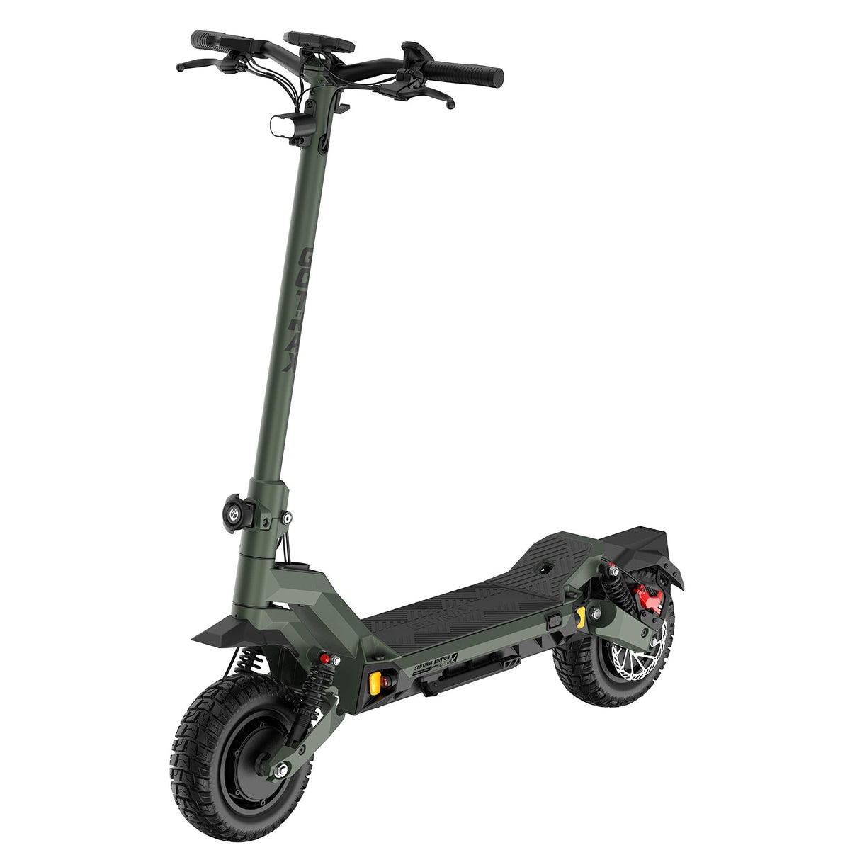 GOTRAX GX3 front suspension and tire detail