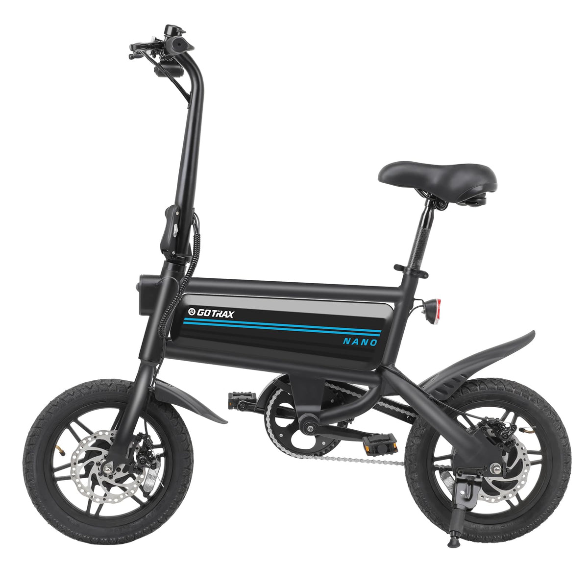 Gotrax NANO compact electric bike black side view
