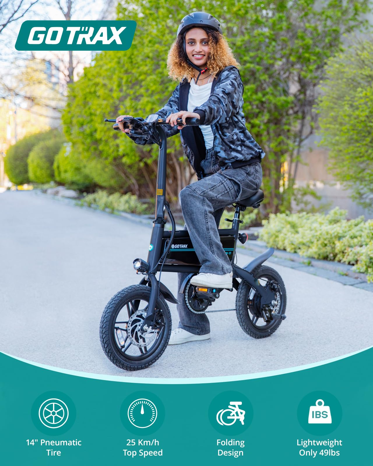 Gotrax NANO compact electric bike lifestyle photo