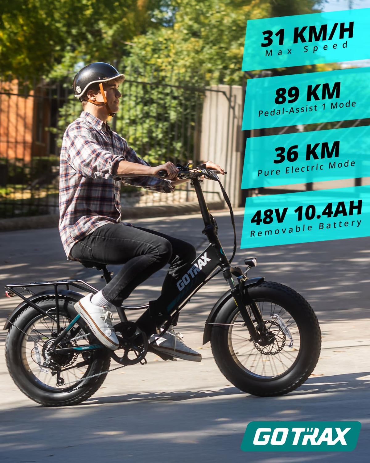 Gotrax R2 folding electric bike side angle